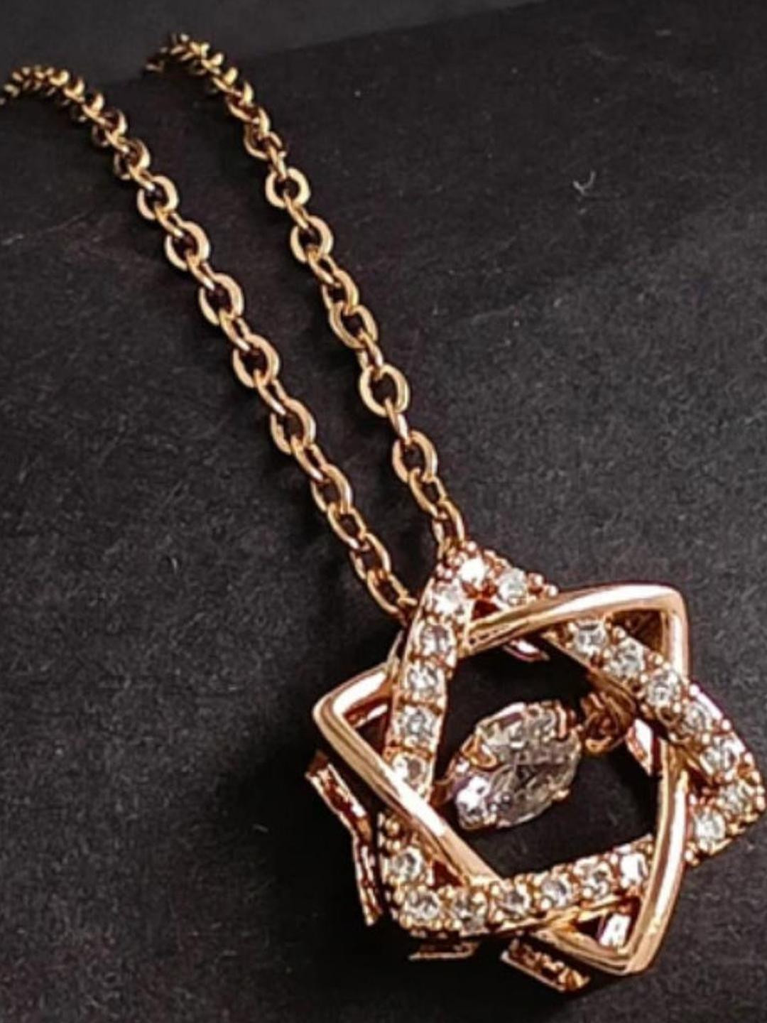 Pranjal Gems Geometric Rose Gold Pendant