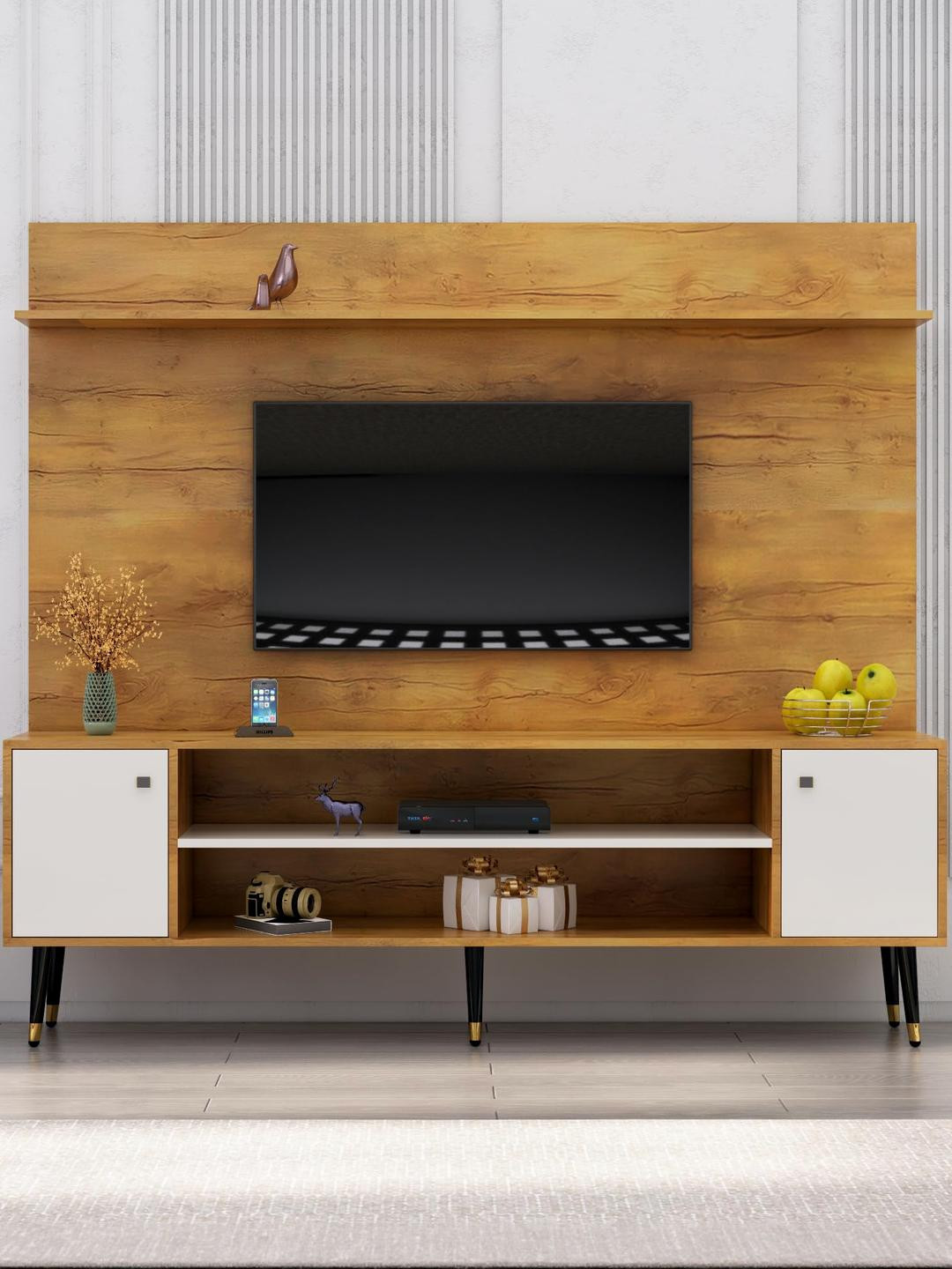 HEXA RED Living Room Unit Cabinet For 28 To 65 Inch TV Entertainment Unit