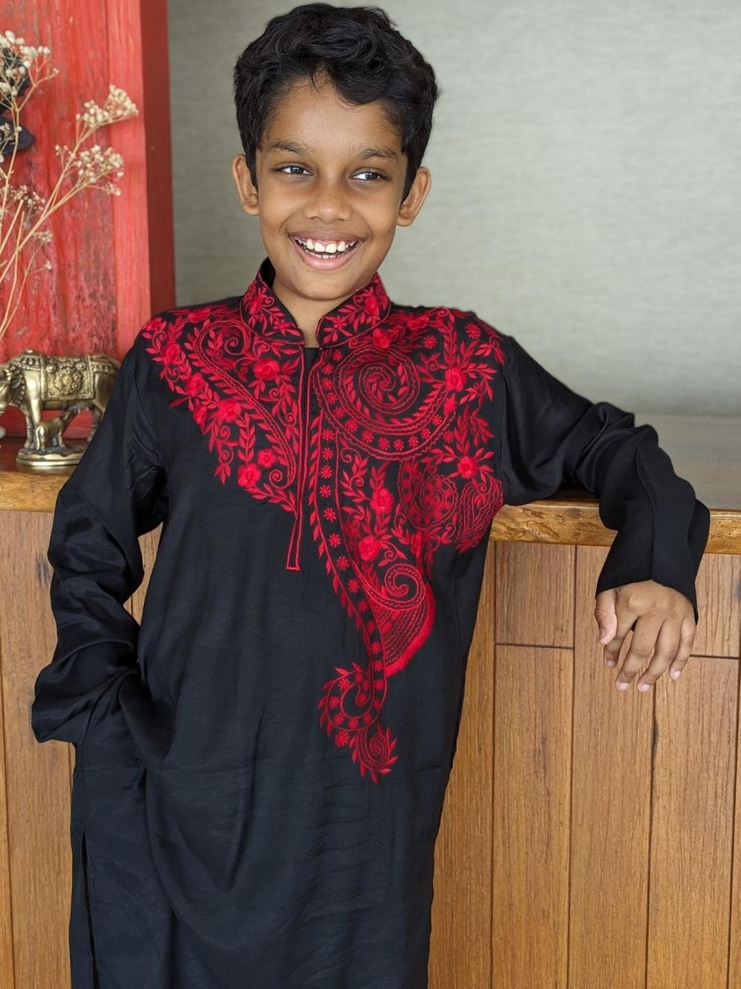 Tura Turi Boys Black Kurta Sets