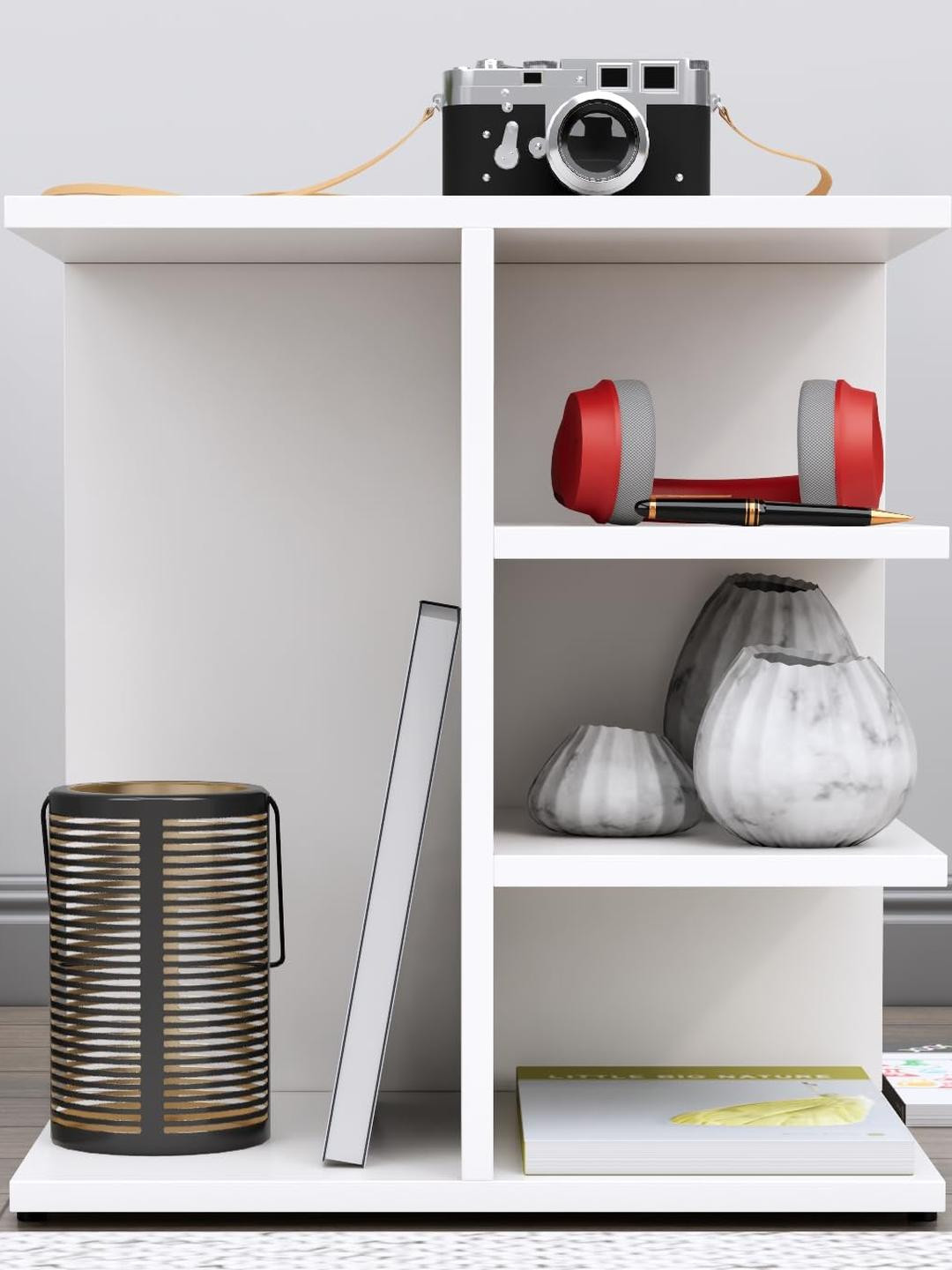 HEXA RED White Wooden Bedside Table