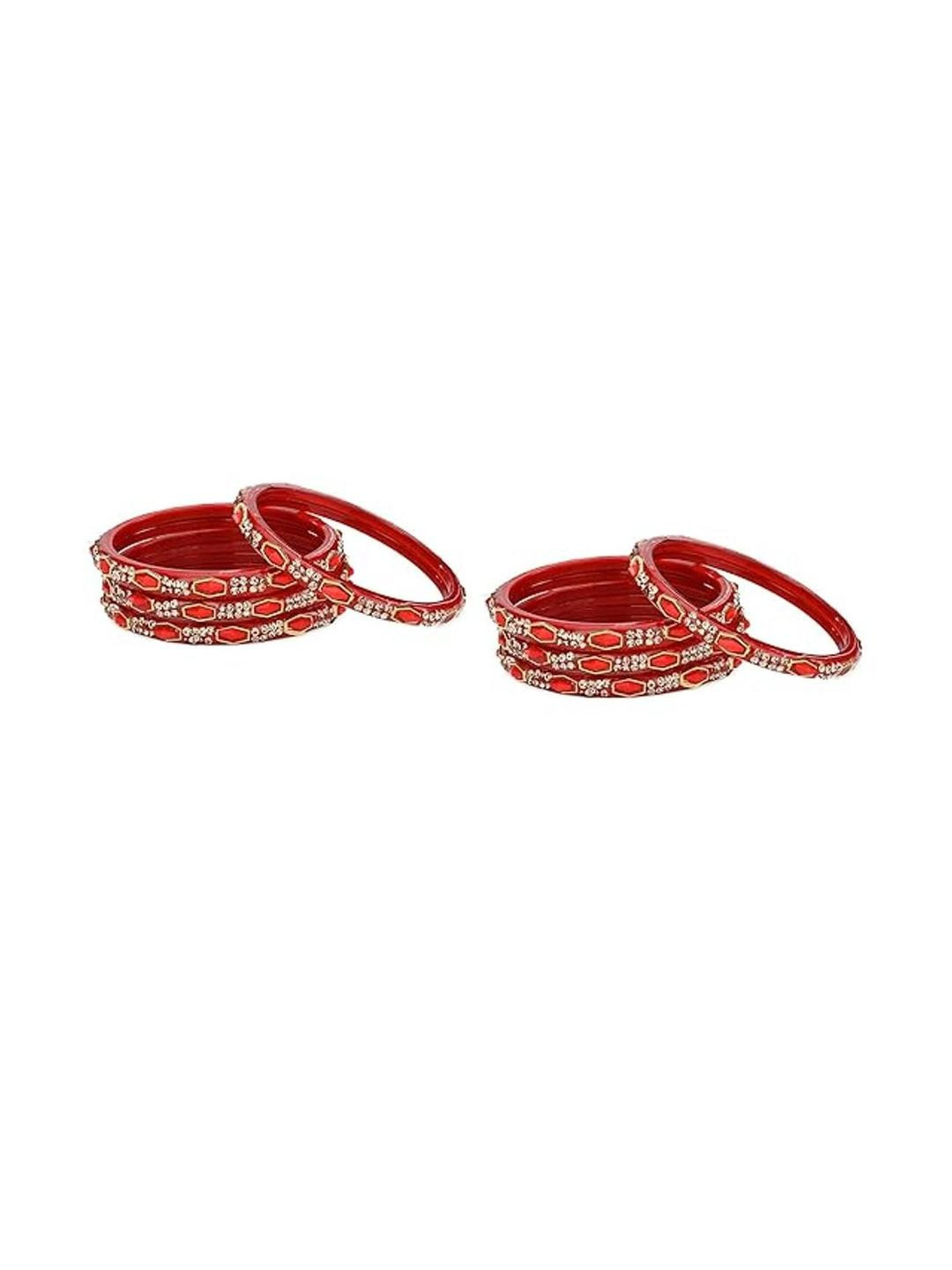 1ST TIME Set Of 8 Traditional Handcrafted Glass Bangles for Women
