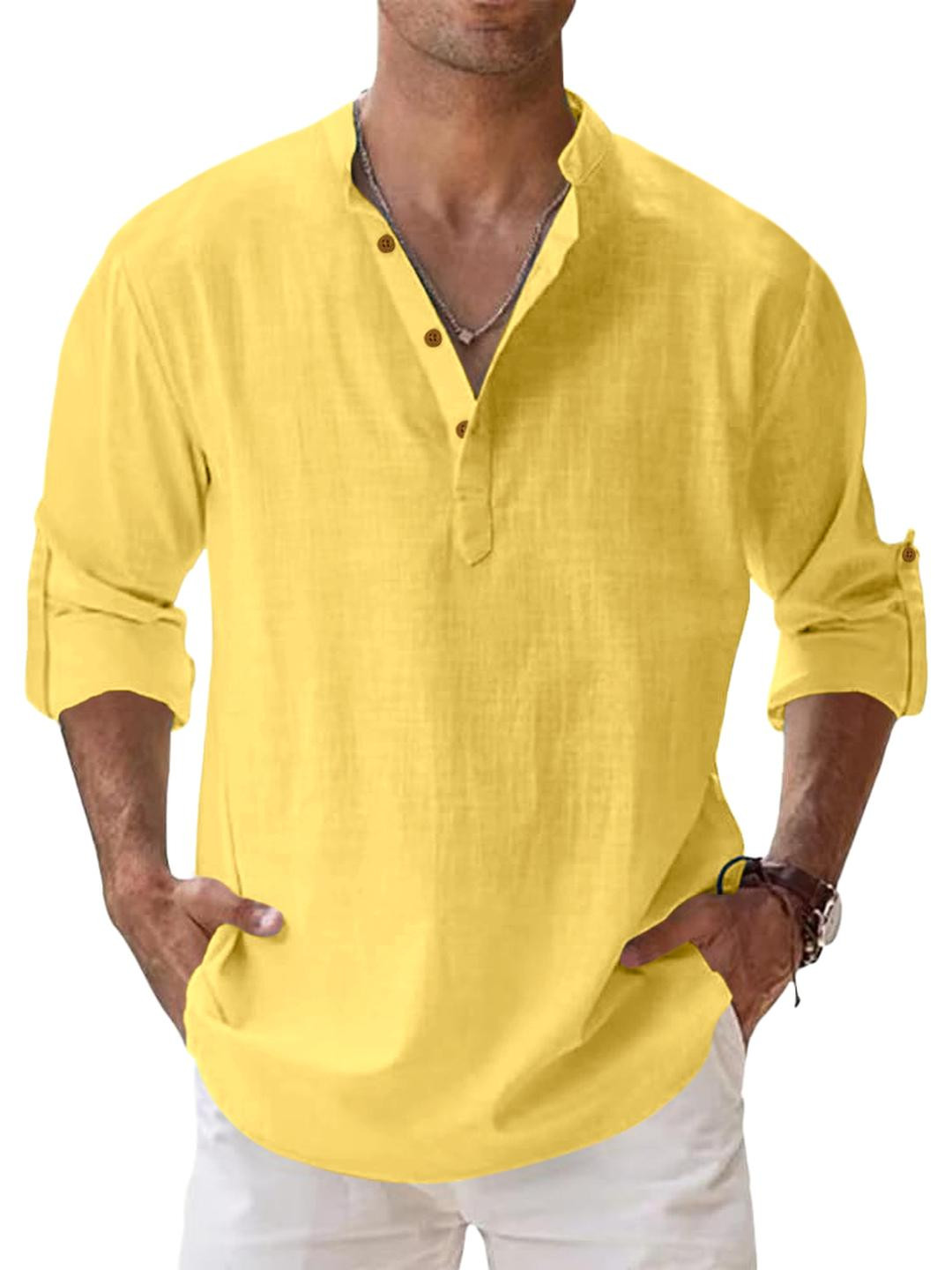 Fifth U Men Mandarin Collar Straight Short Kurta