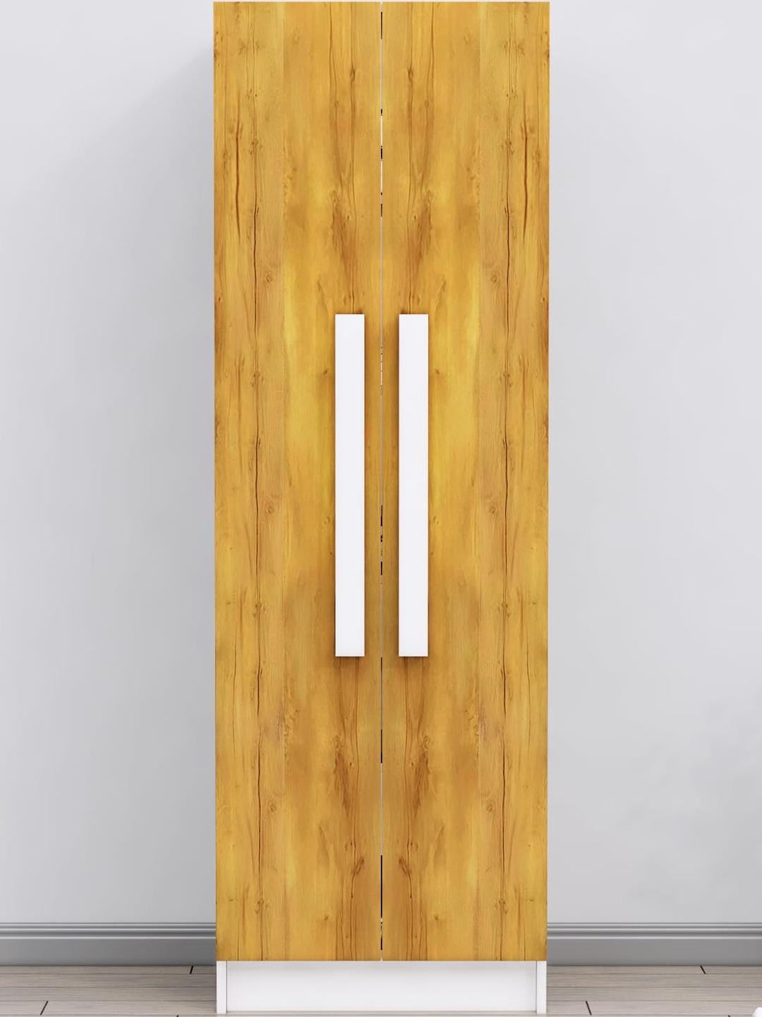 HEXA RED Beige Wooden Multi-Utility Wardrobe For Bedroom With Door