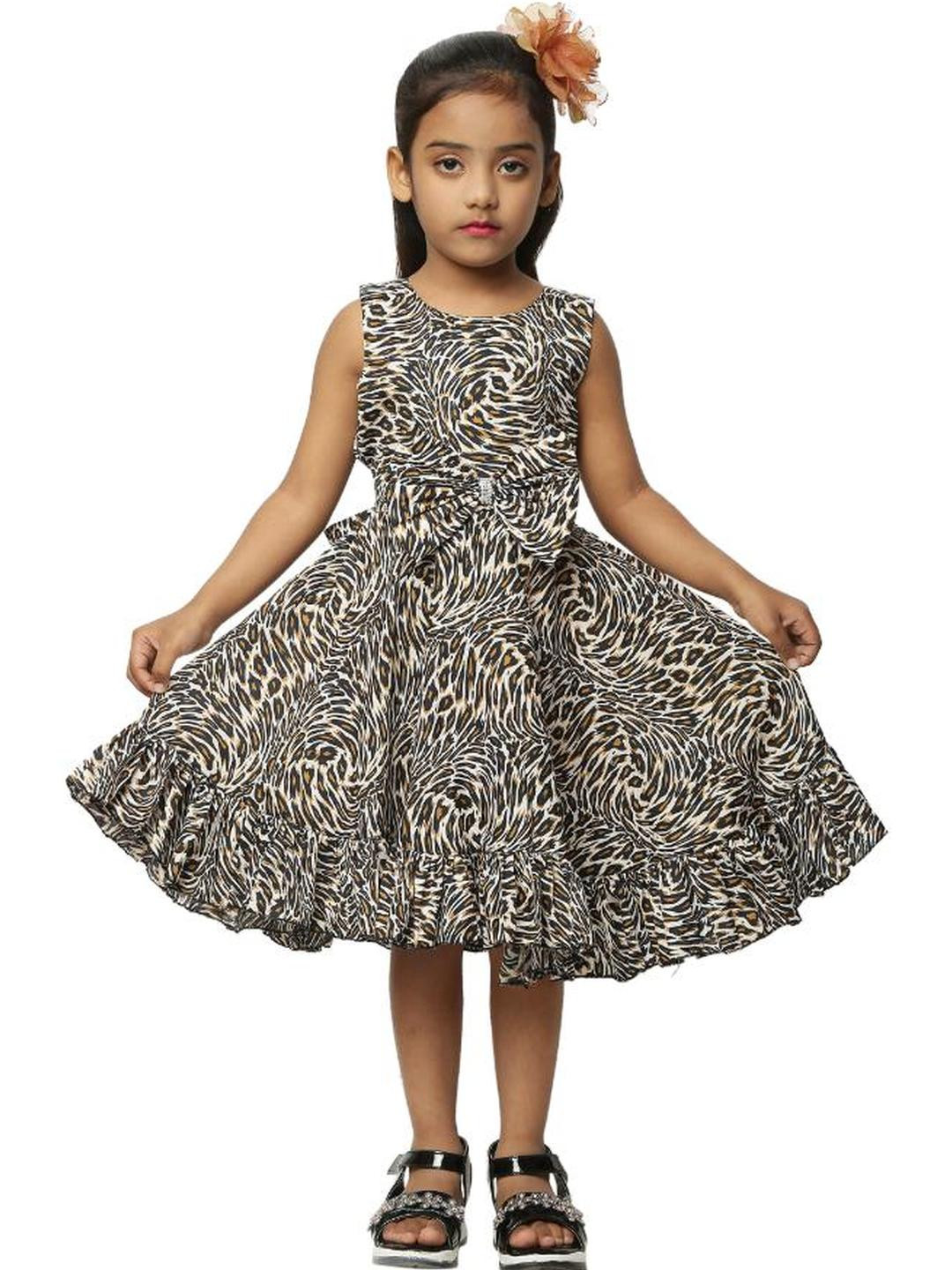 Shahina Fashion Baby Girls Animal Printed Midi Dress