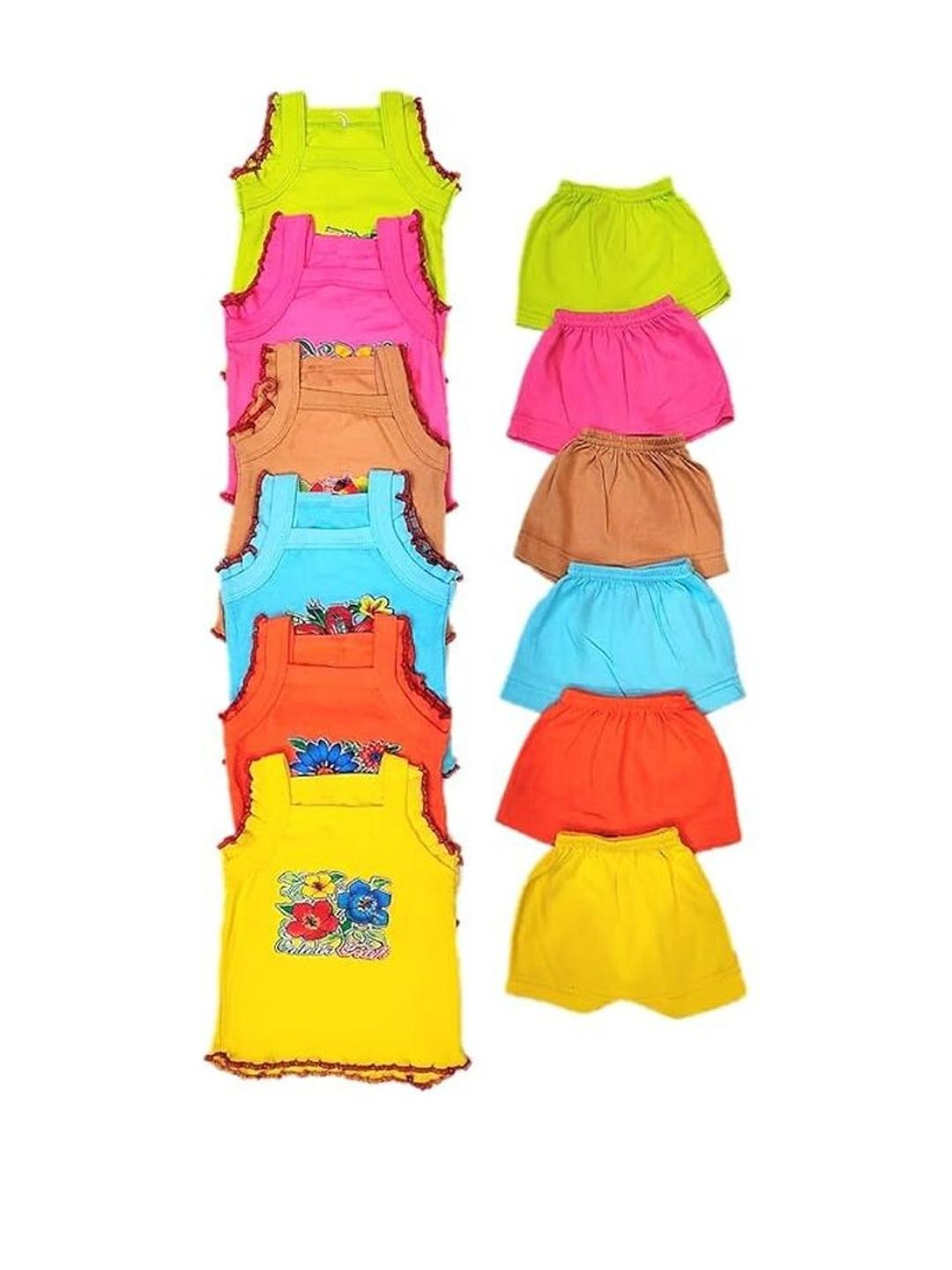 Amacart Set of 6 Multicolor Printed Fit & Flare Clothing Set