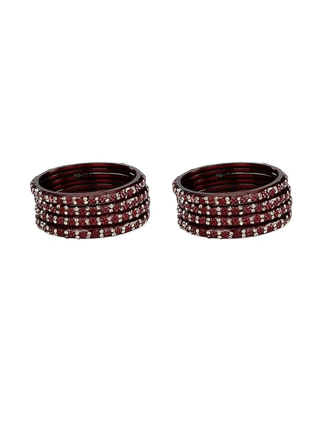 1ST TIME Alloy Brown Bangles & Artificial Stones