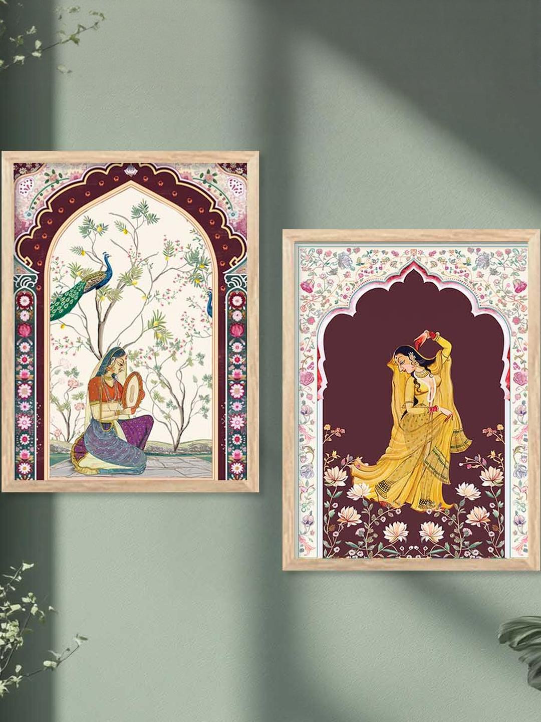 WALLLANE 2 Pieces Wood Abstract Wall Paintings