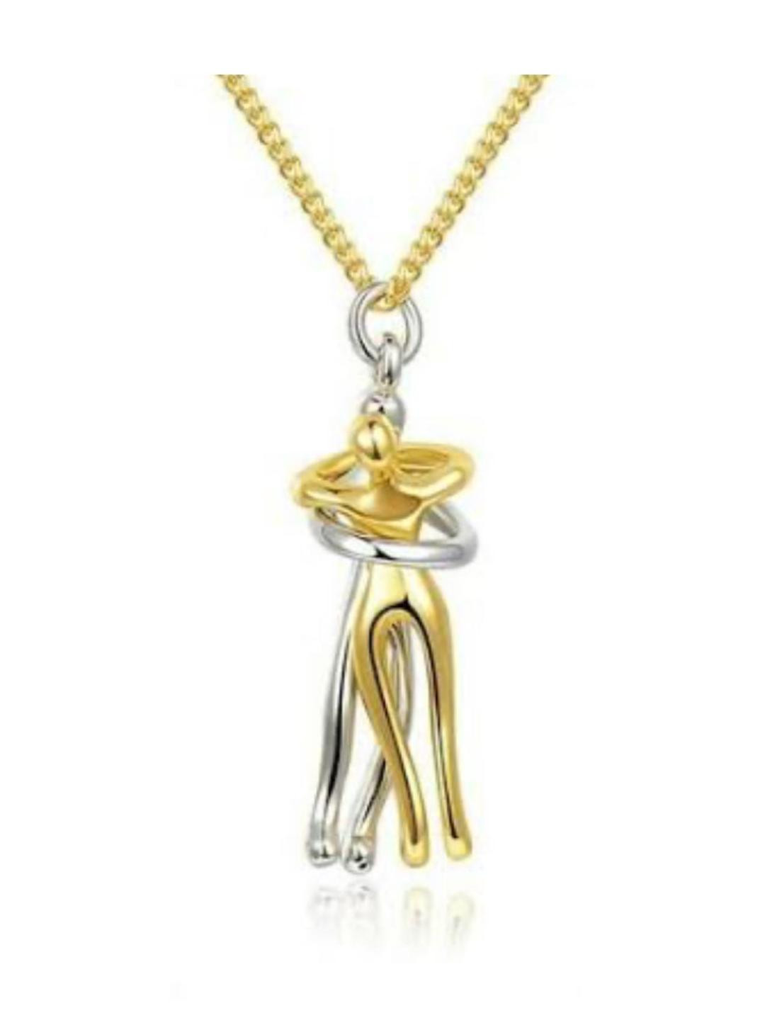 RSPR Adult's Gold and Silver Pleated Hug Contemporary Pendant