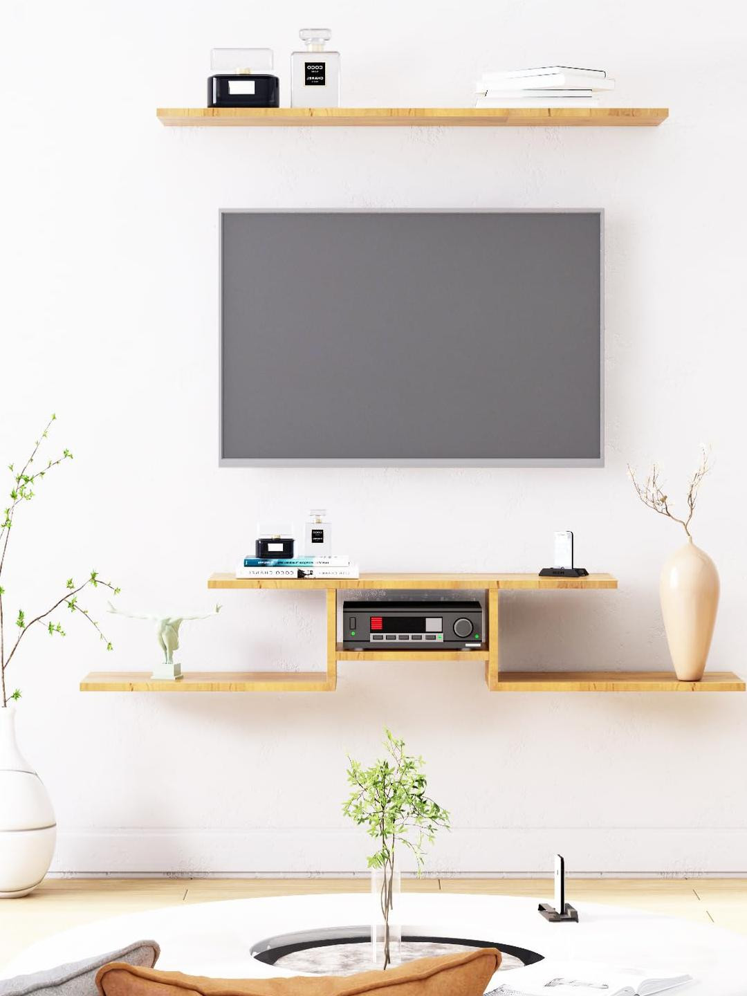 HEXA RED Brown Living Room Unit Cabinet For 28 To 65 Inch TV Entertainment Unit