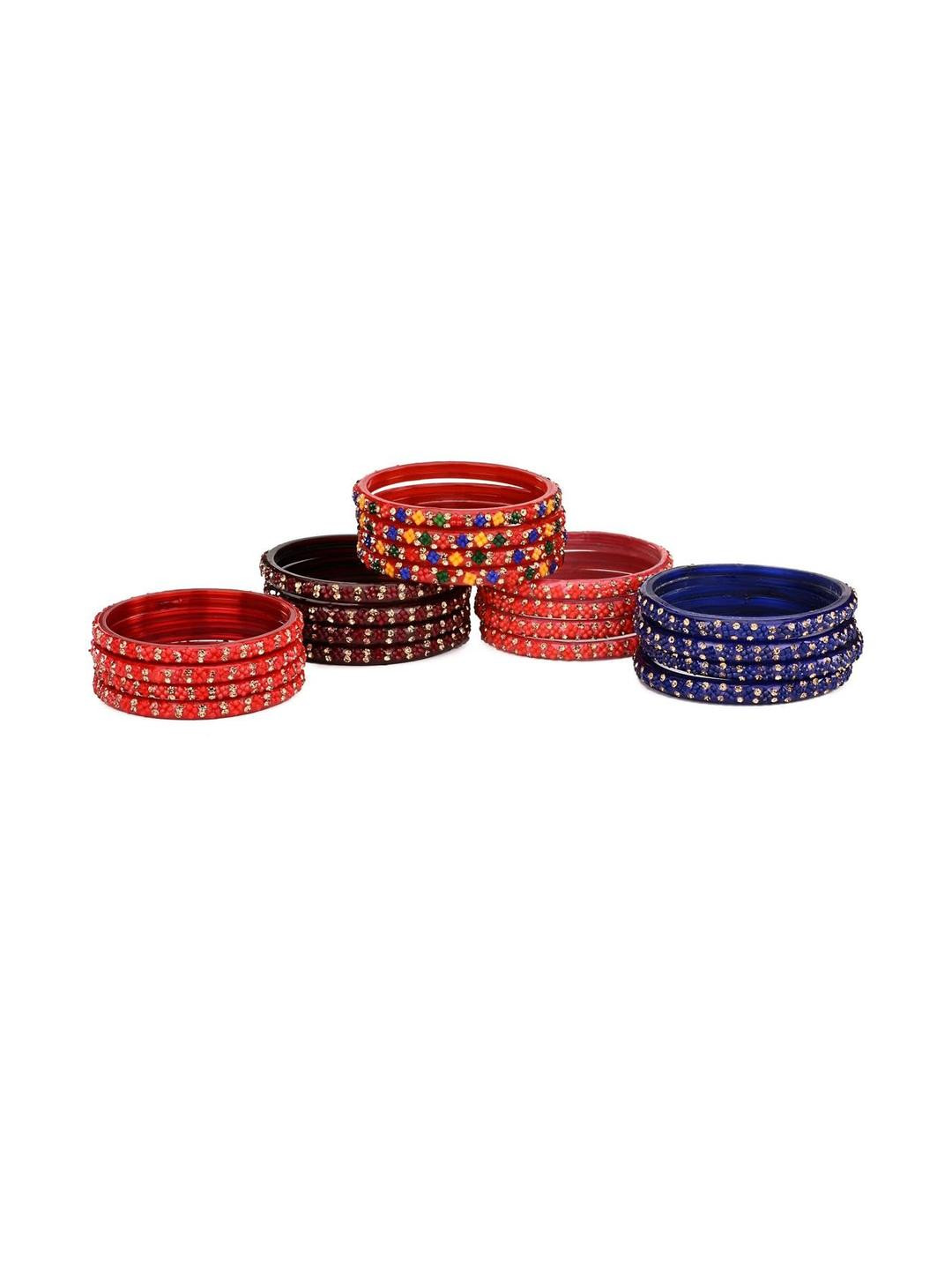 1ST TIME Women Multi Colored Set of 20 Ethnic Alloy Bangles