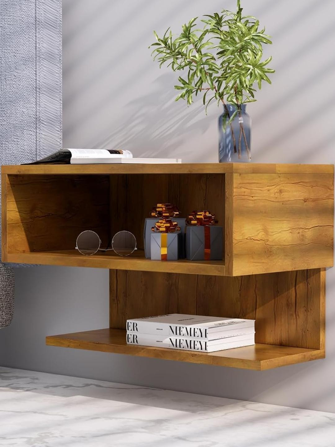 HEXA RED Beige Engineered Wood Side End Table