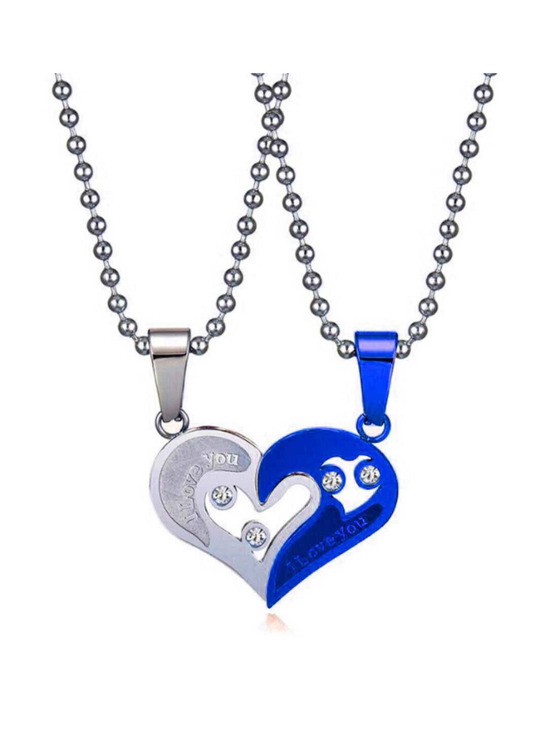 Pranjal Gems Heart Shaped Pendants with Chains