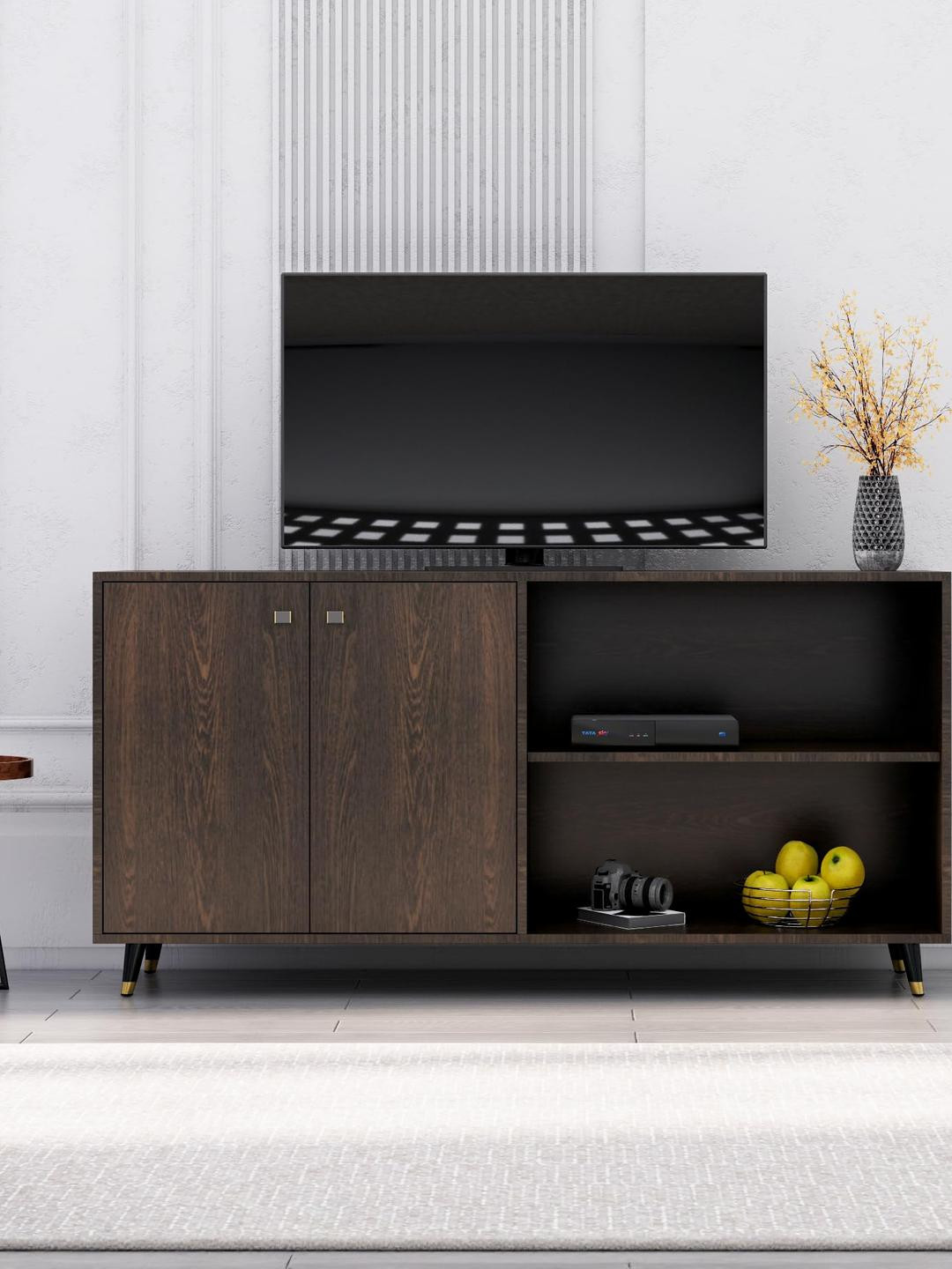 HEXA RED Plywood Wall Mounted TV Unit Cabinet with Storage