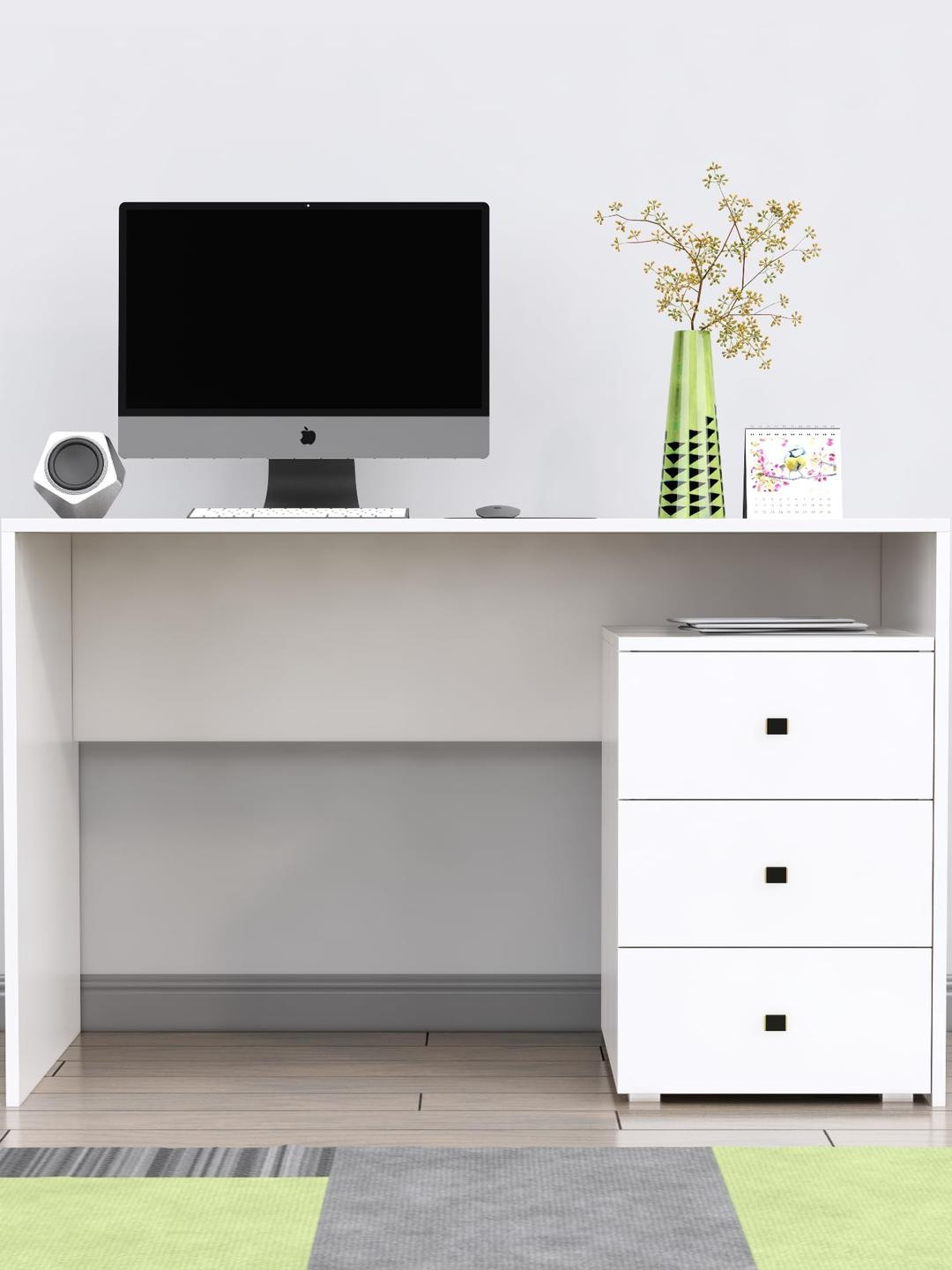 HEXA RED White Engineered Wood Study, Computer and Office Table