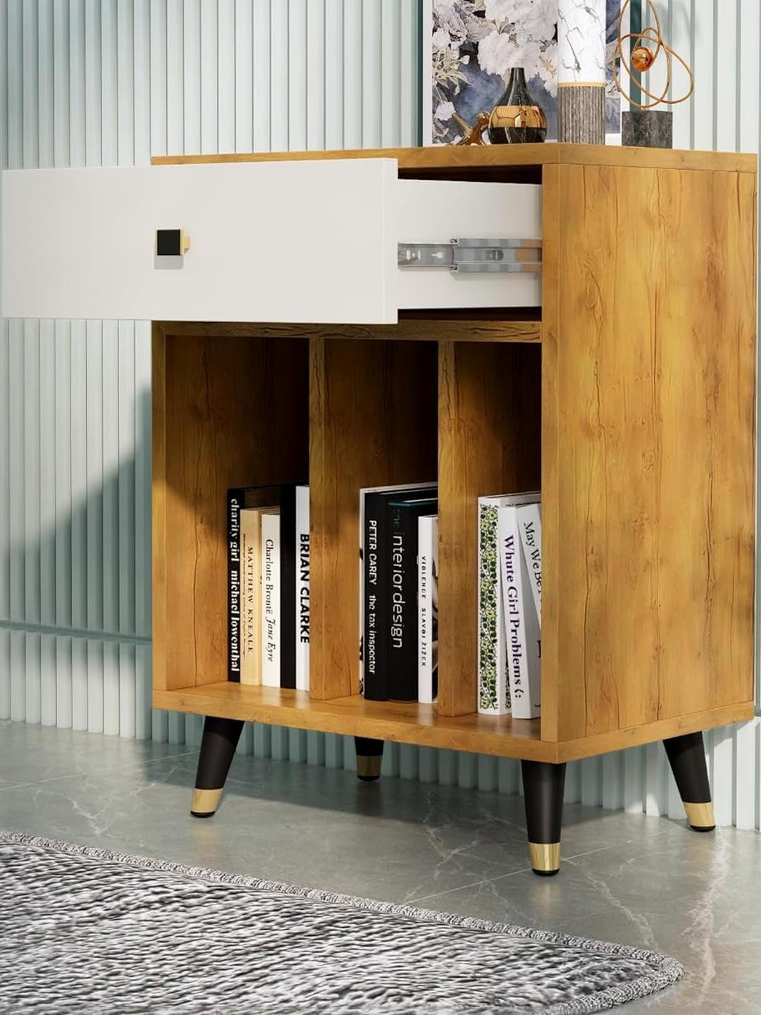 HEXA RED Multi Engineered Wood Bedside Table