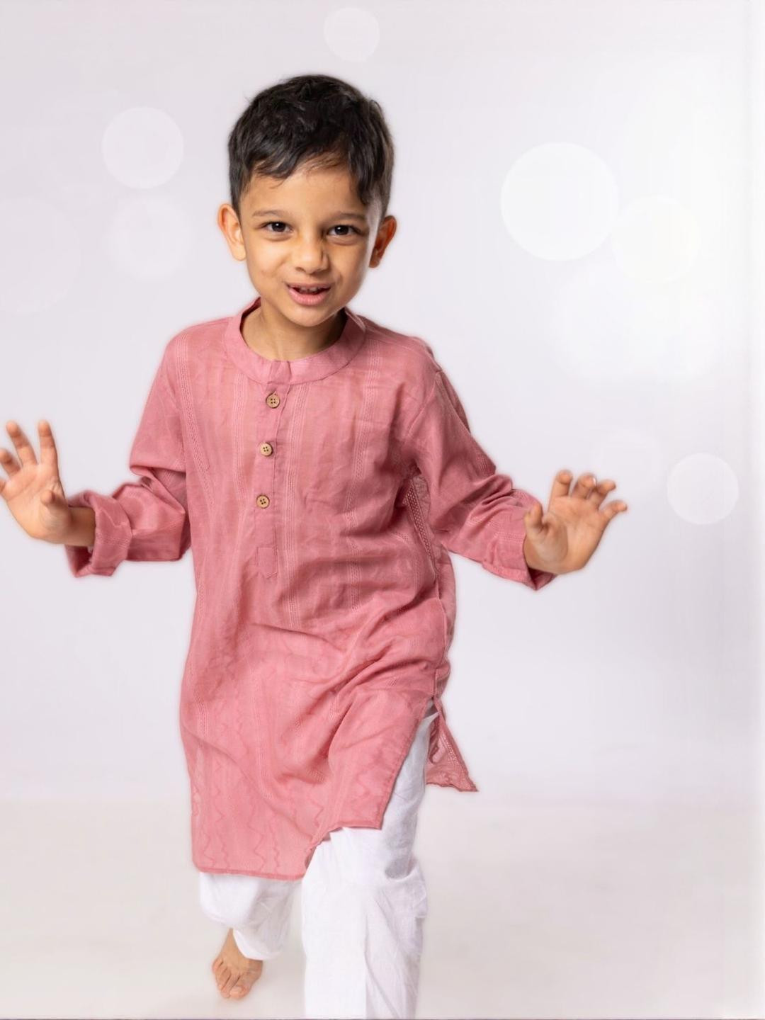 Tura Turi Boys Pink Kurta Sets