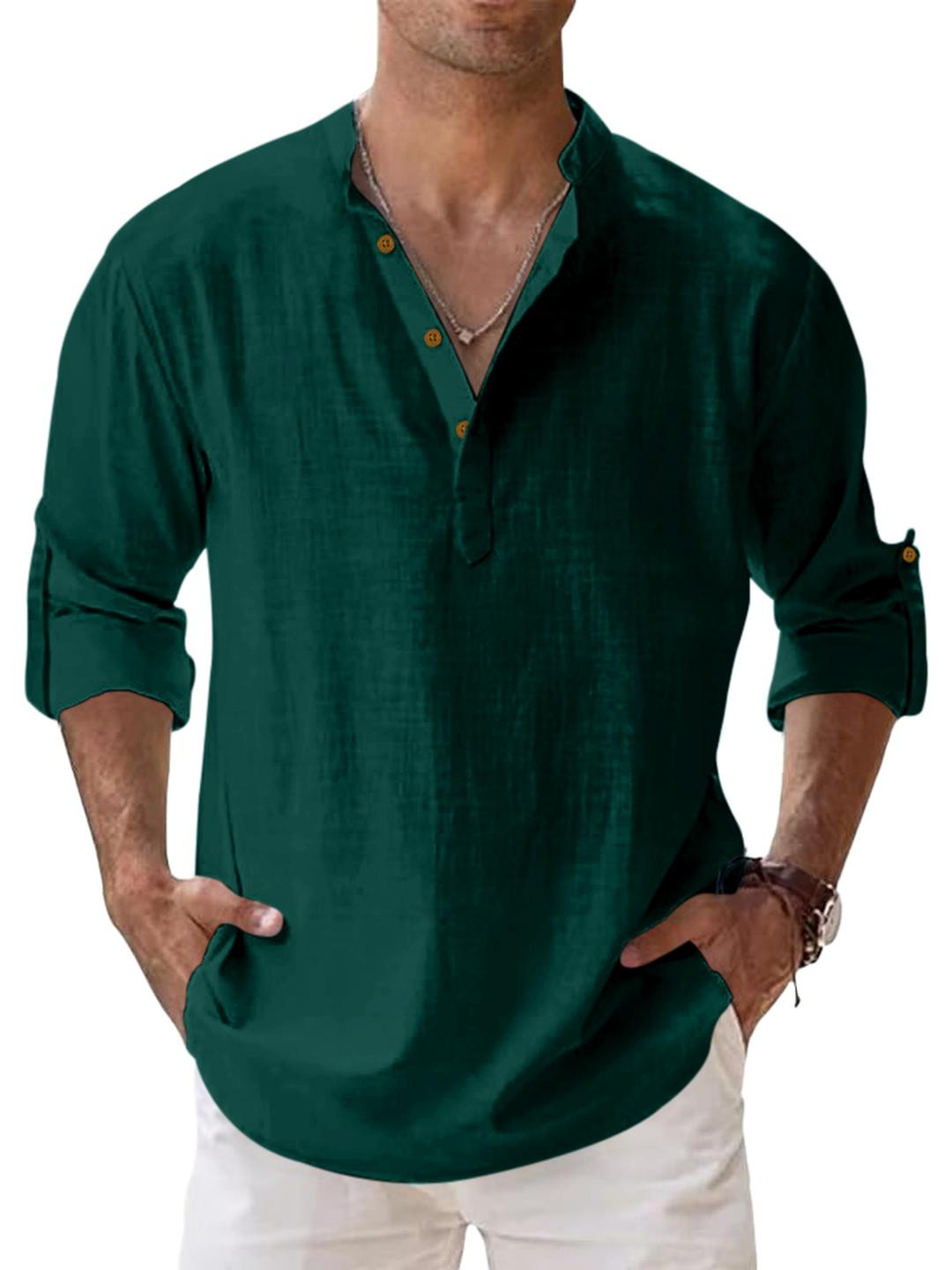 Fifth U Men's Solid Cotton Blend Kurta