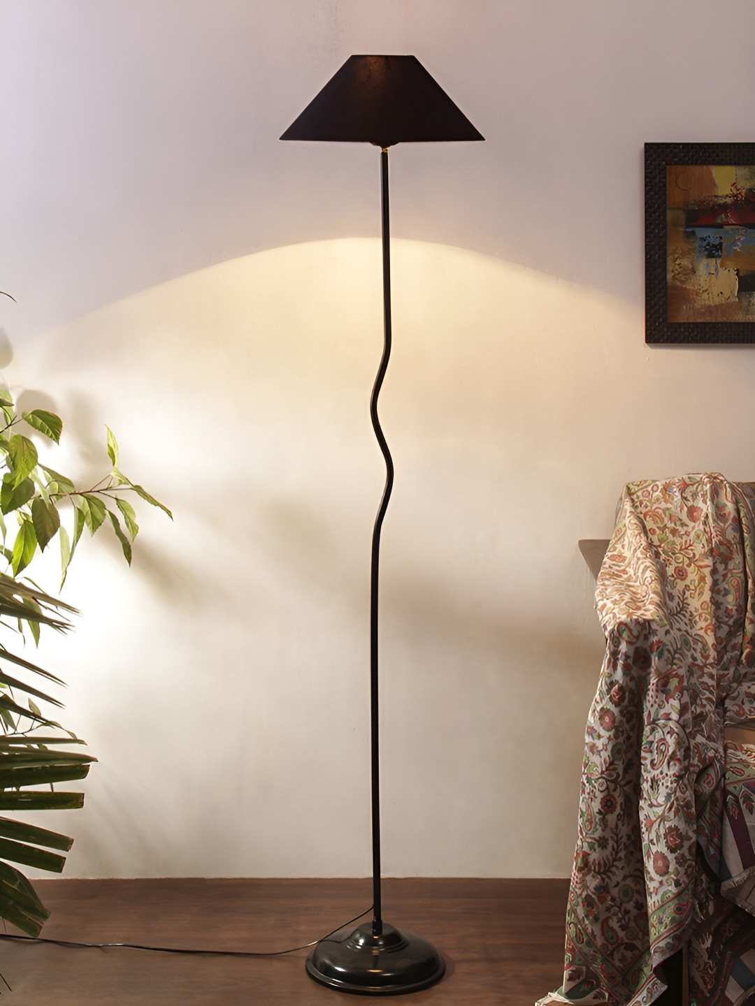 Devansh Black  Frustum Floor Lamp With Shade