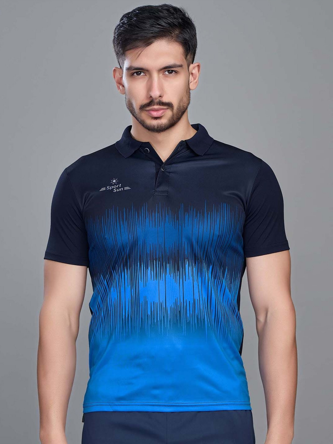 SPORT SUN Printed Polo Collar Dri-FIT T-shirt