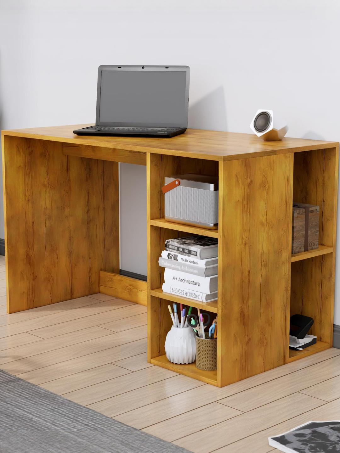 HEXA RED Beige Engineered Wood Study, Work, and Office Table