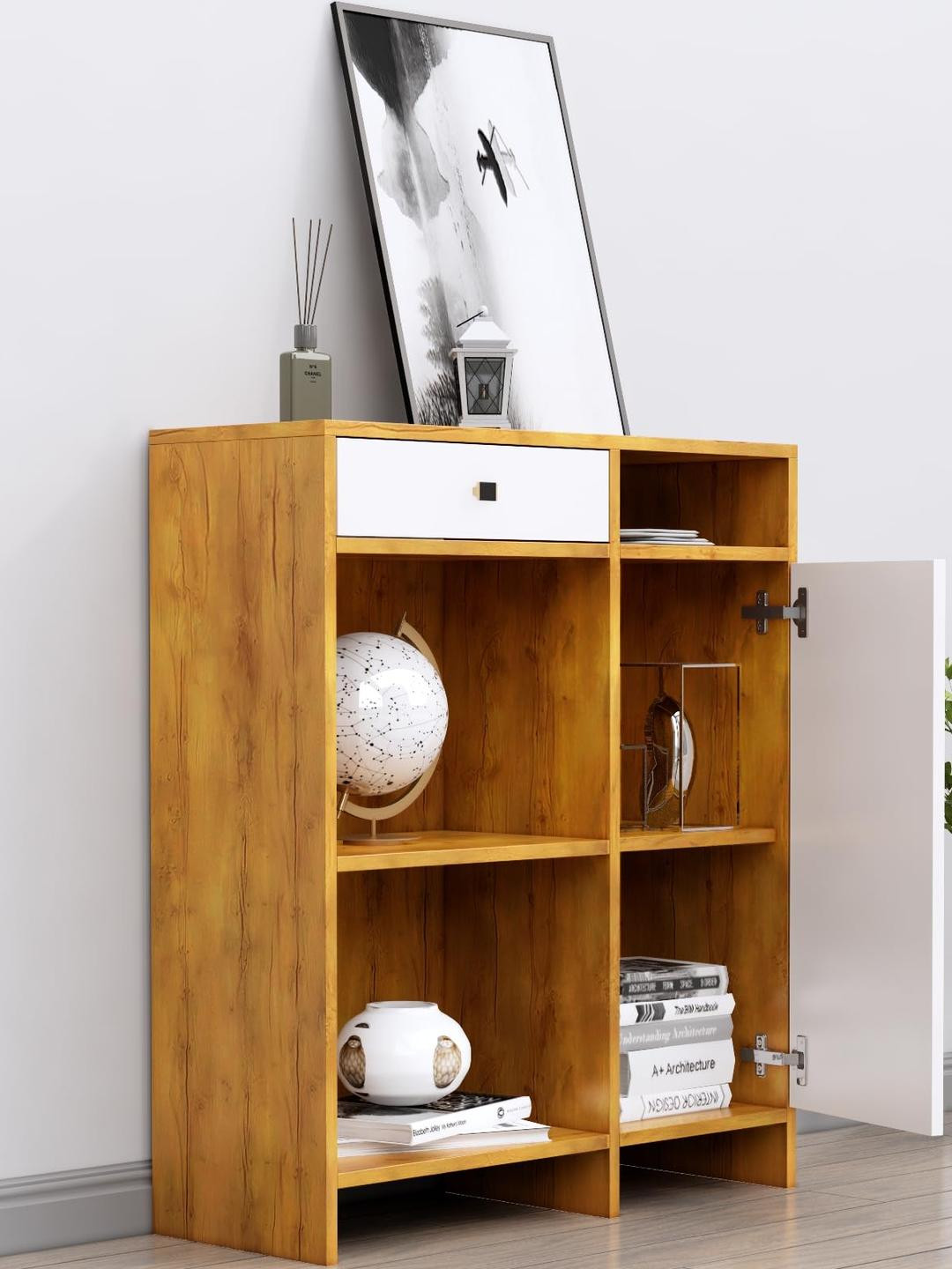 HEXA RED Beige Engineered Wood Storage Cabinet