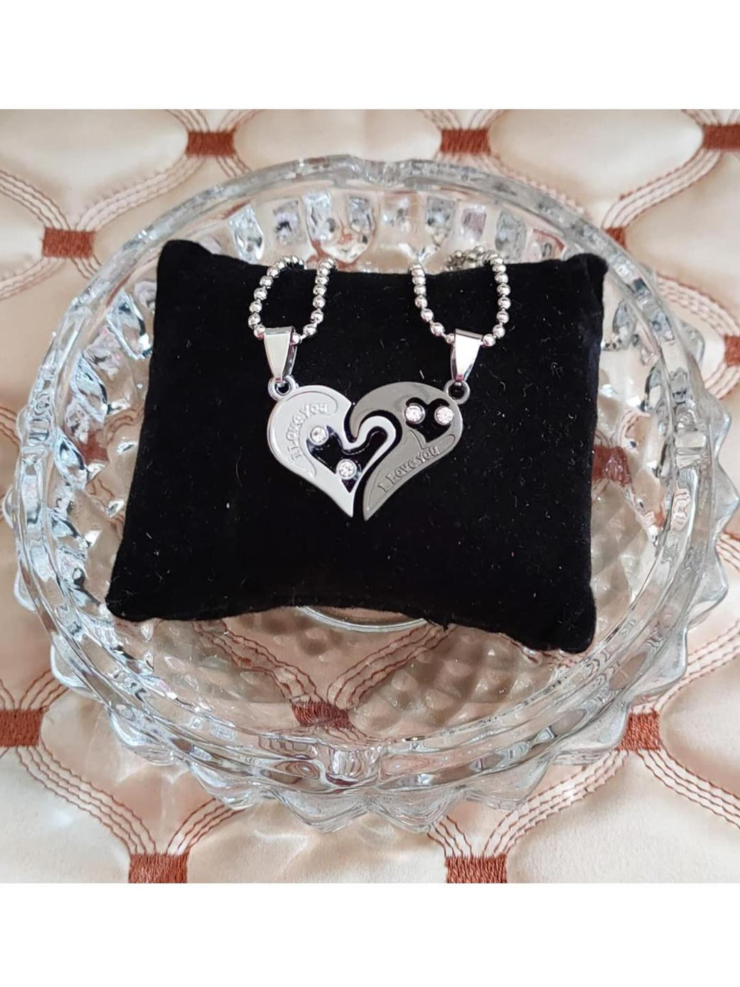 Pranjal Gems Heart Shaped Pendant with Chain