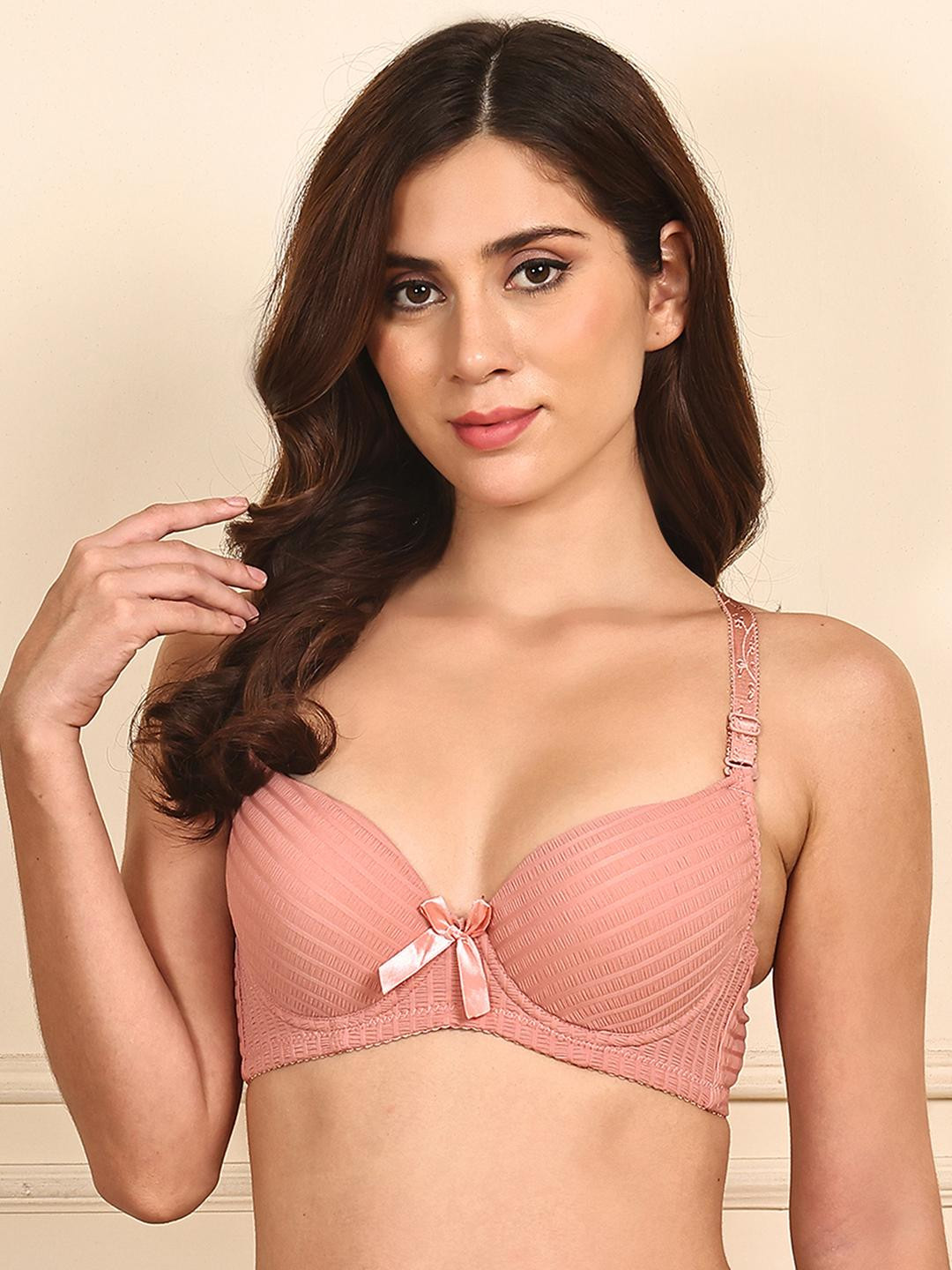 PrettyCat Women Peach Bra