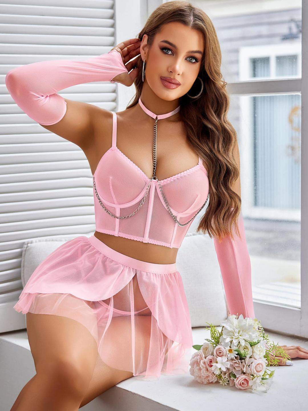 SSoShHub Pink Baby Doll Lingerie
