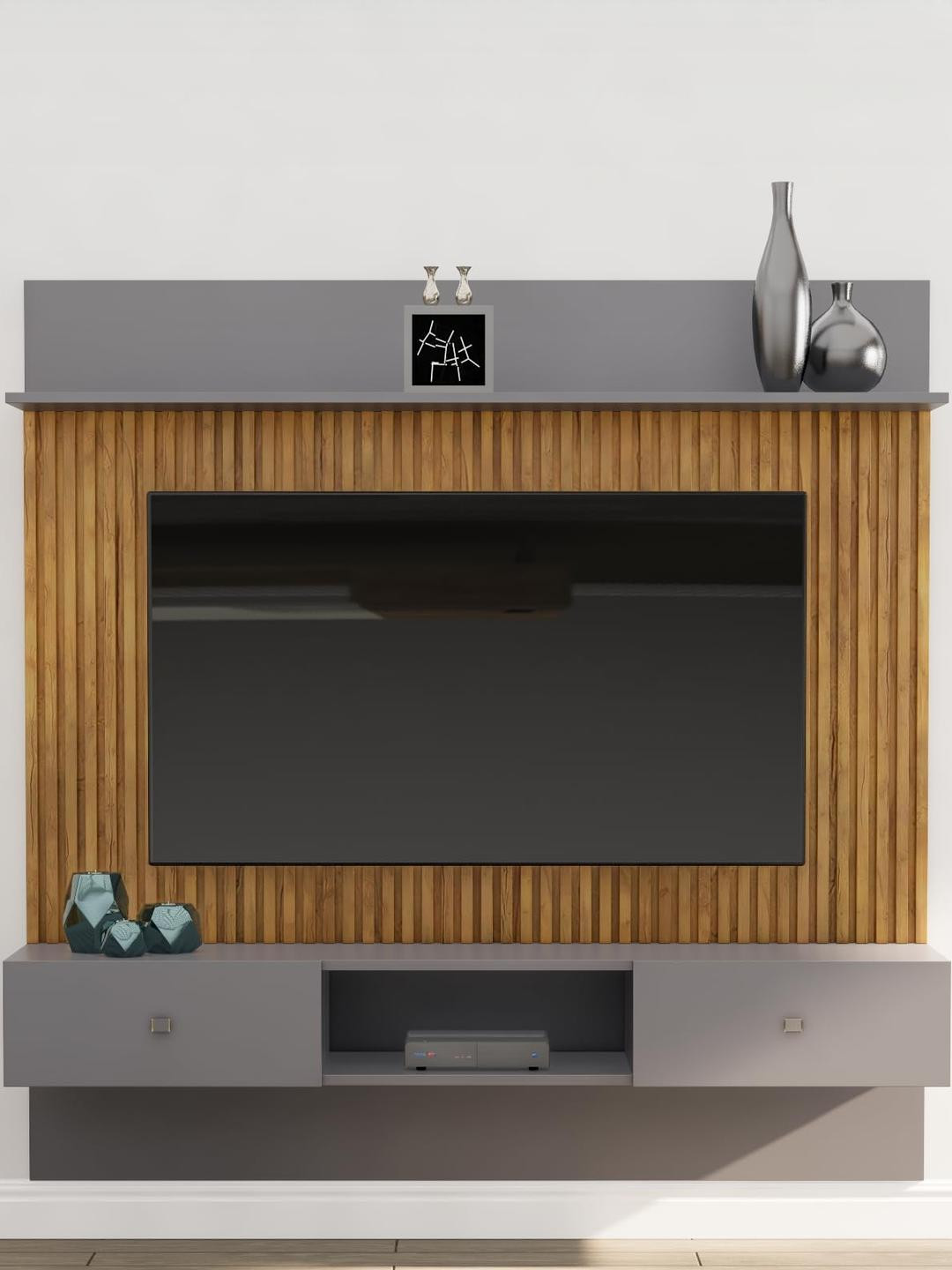 HEXA RED Wall Mounted TV Unit Cabinet with Storage