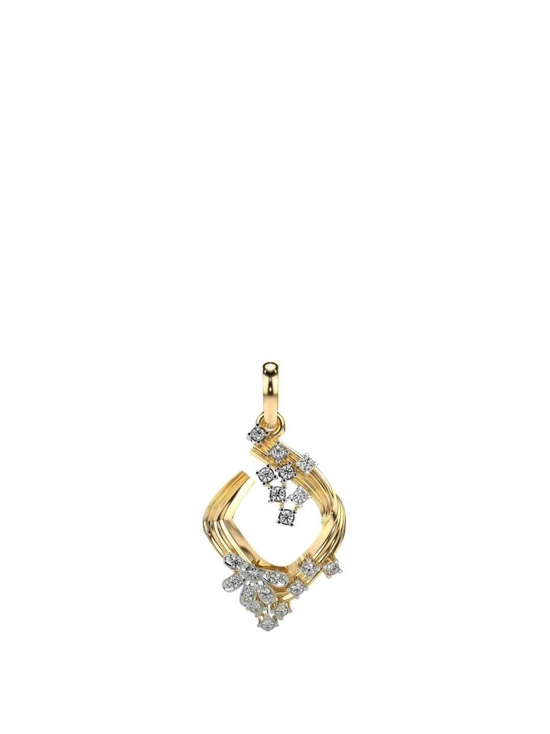 VALANOVA 14K Yellow Gold Plated 0.18Ct Lab Grown Diamond Pendant