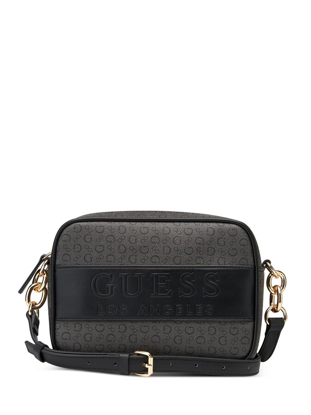 GUESS Women Devlon Camera Typography Crossbody Embellished Sling Bag