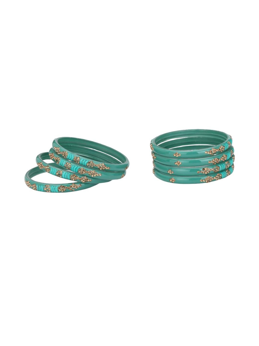 1ST TIME Set Of 8 Stone Studded Bangle