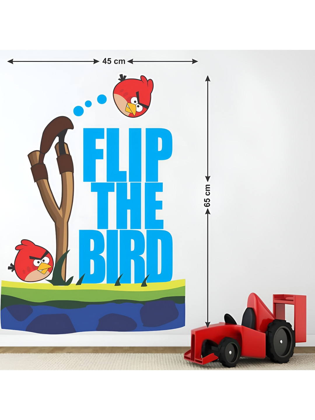 LANSTICK Blue & Pink Splash-Proof Eco-Friendly Angry Bird Game Wallpaper