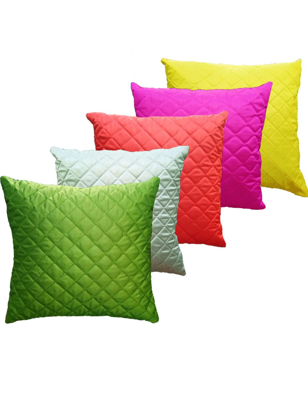 India Furnish Multi Striped Silk Square Cushion Cover