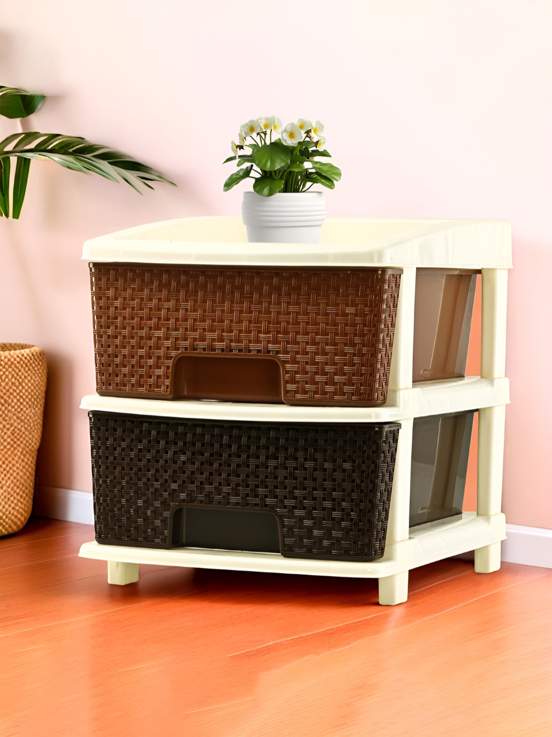 RUBOXA Brown 2-Layer Drawer Organisers