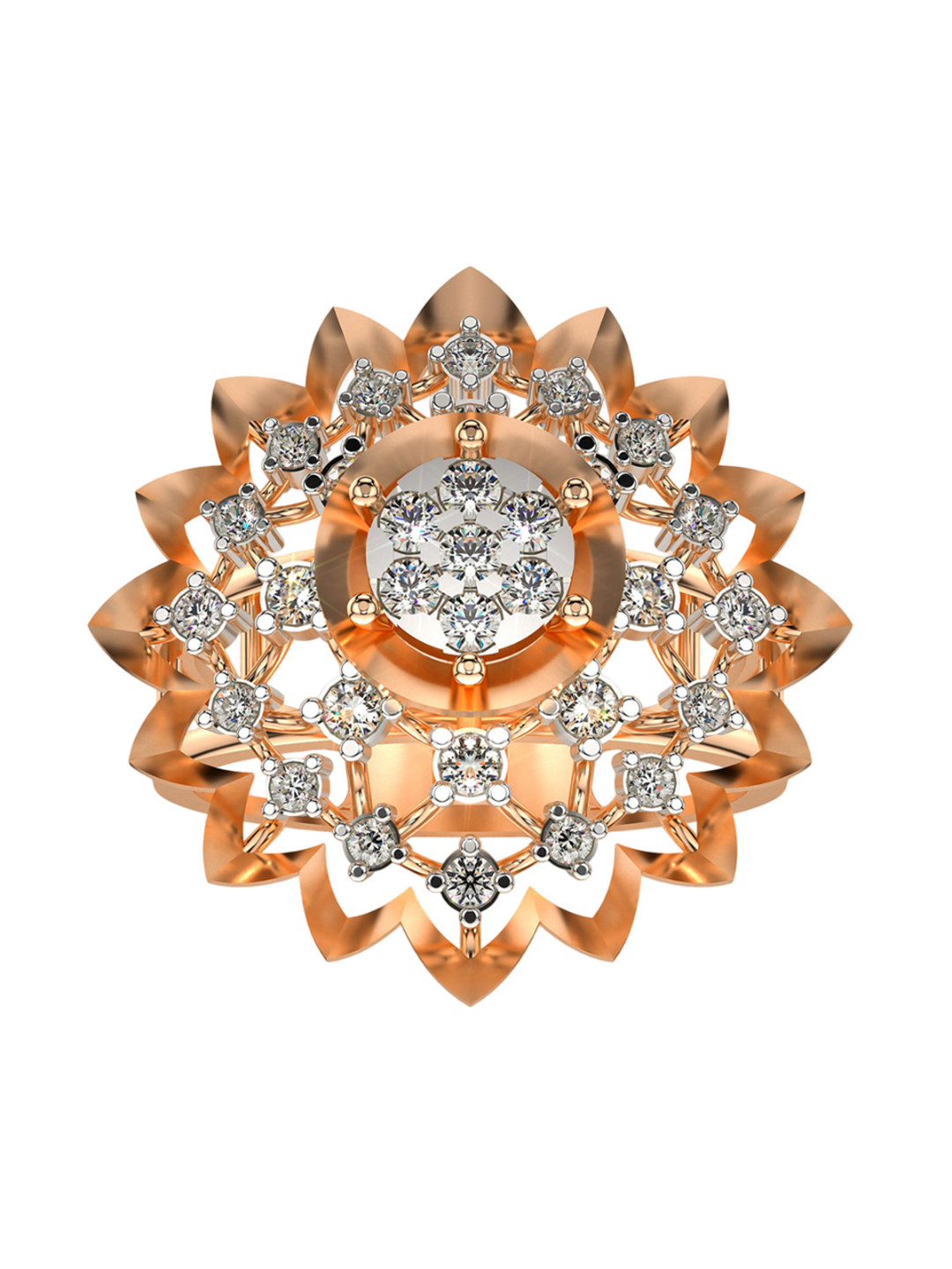 VALANOVA Rose Gold Plated Sterling Silver Certified 0.50 Ct Lab Grown Diamond Ring