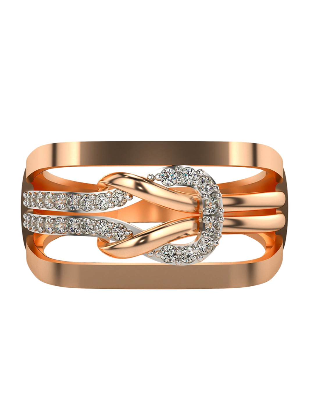 VALANOVA Rose Gold Plated Sterling Silver Certified 0.24 Ct Lab Grown Diamond Ring