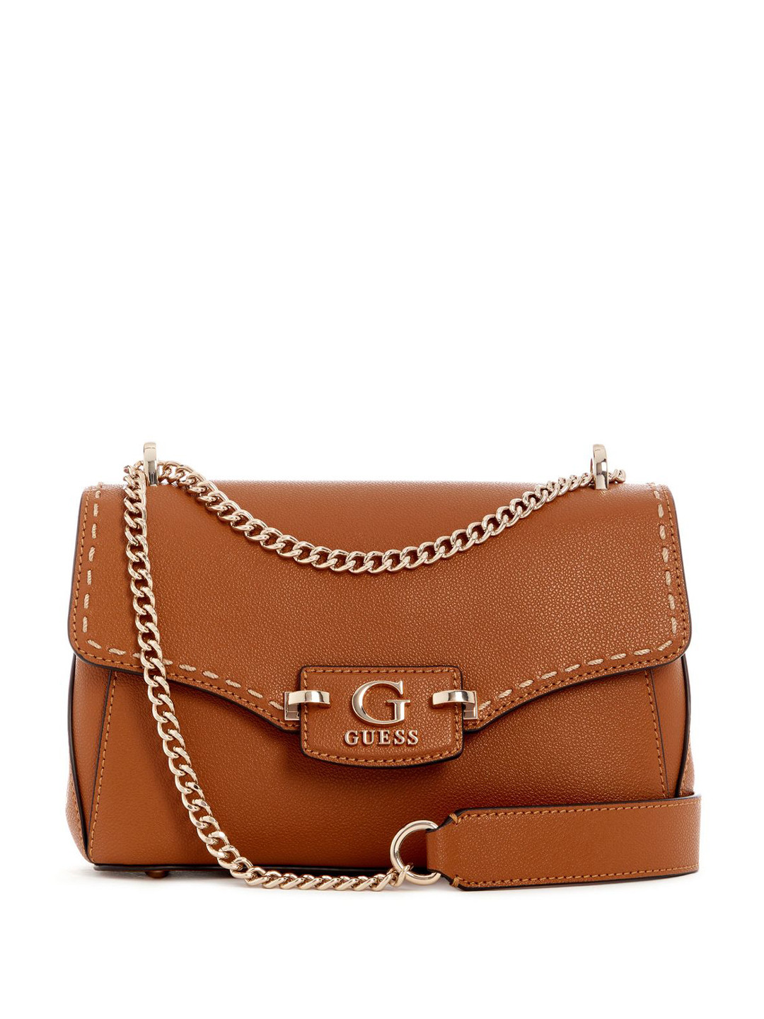 GUESS PU Brand Logo Printed Buckle Style Crossbody Sling Bag