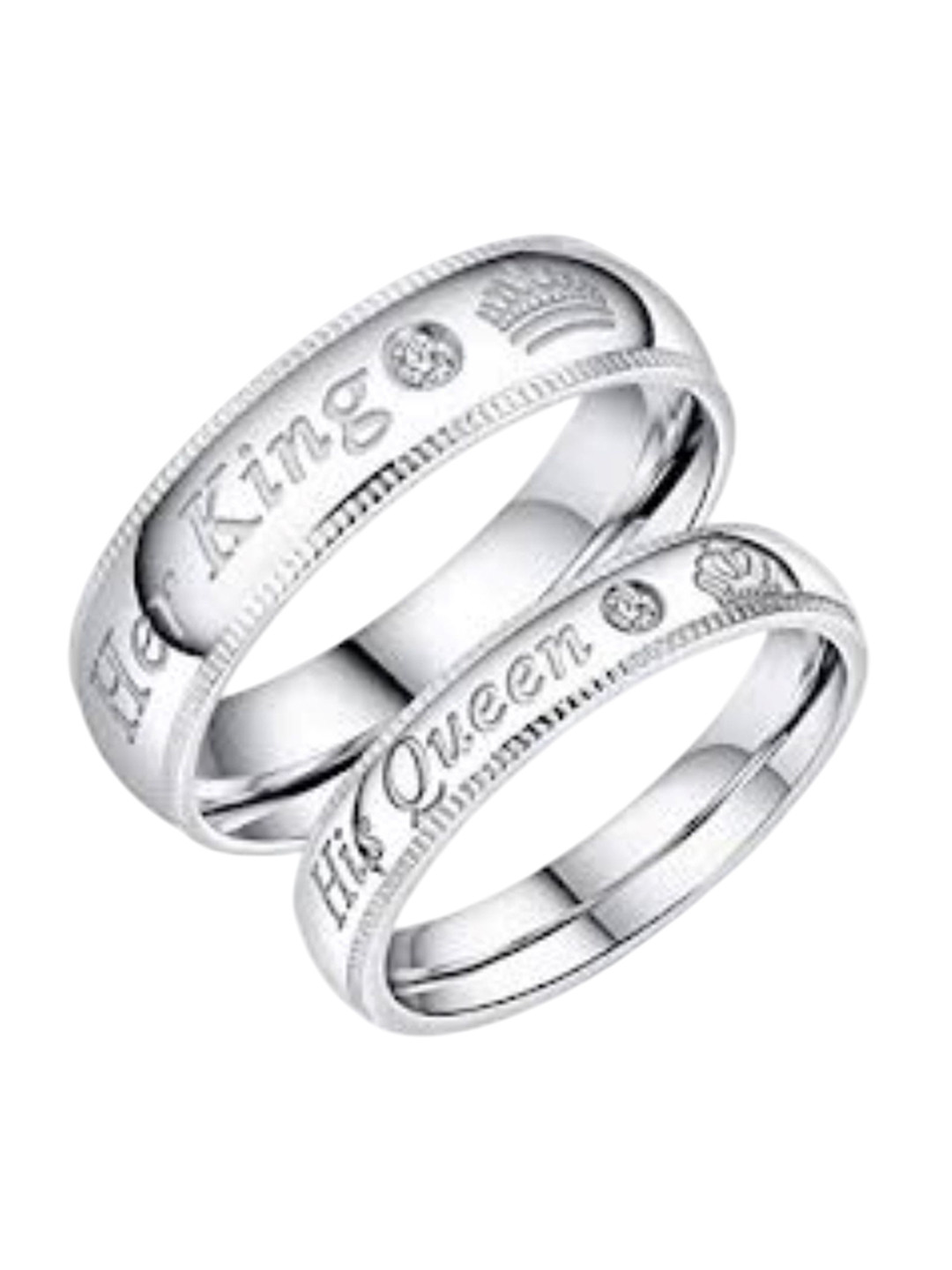 Ringzinnie Set of 2 Stainless Steel Couple Rings