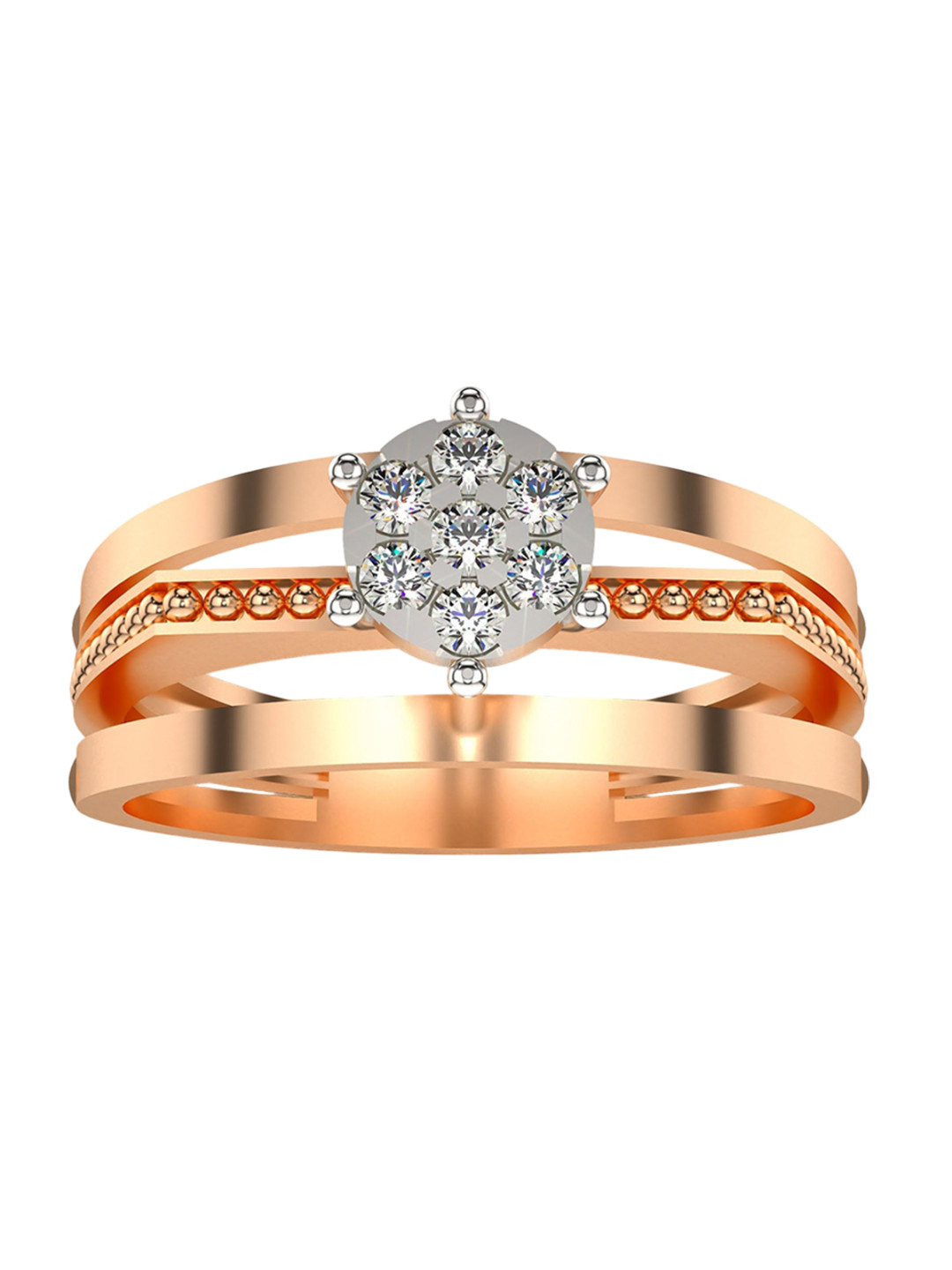 VALANOVA Rose Gold Plated Sterling Silver 0.16 Ct Lab Grown Diamond Ring