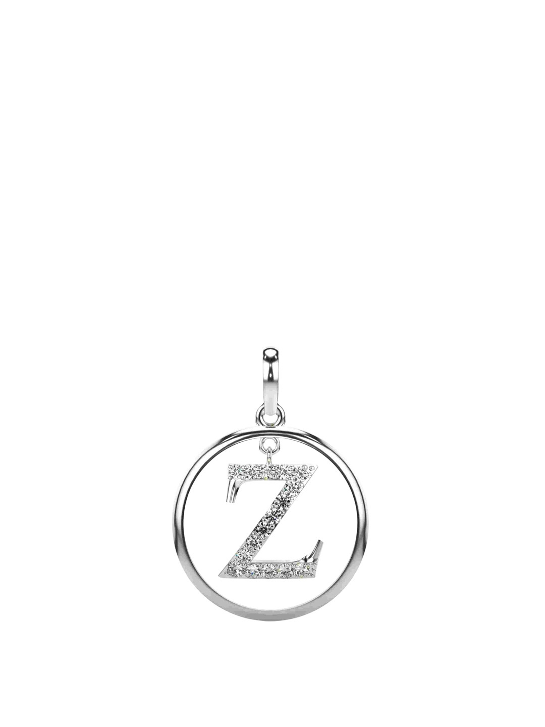 VALANOVA 14K White Gold Plated 0.29 Ct Lab Grown Diamond Alphabet Z Pendant