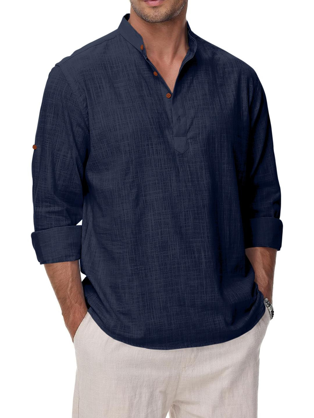 Fifth U Men ndarin Collar Straight Short Kurta