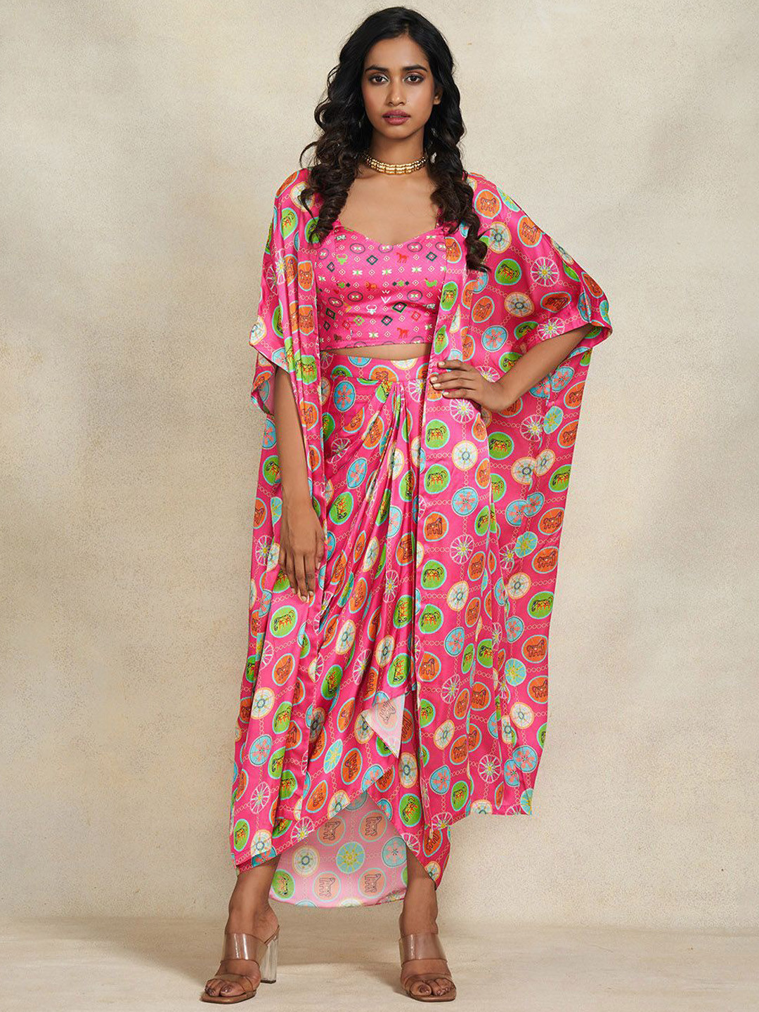 Gulabo by Abu Sandeep Printed Swimwear Cover Up Sarong