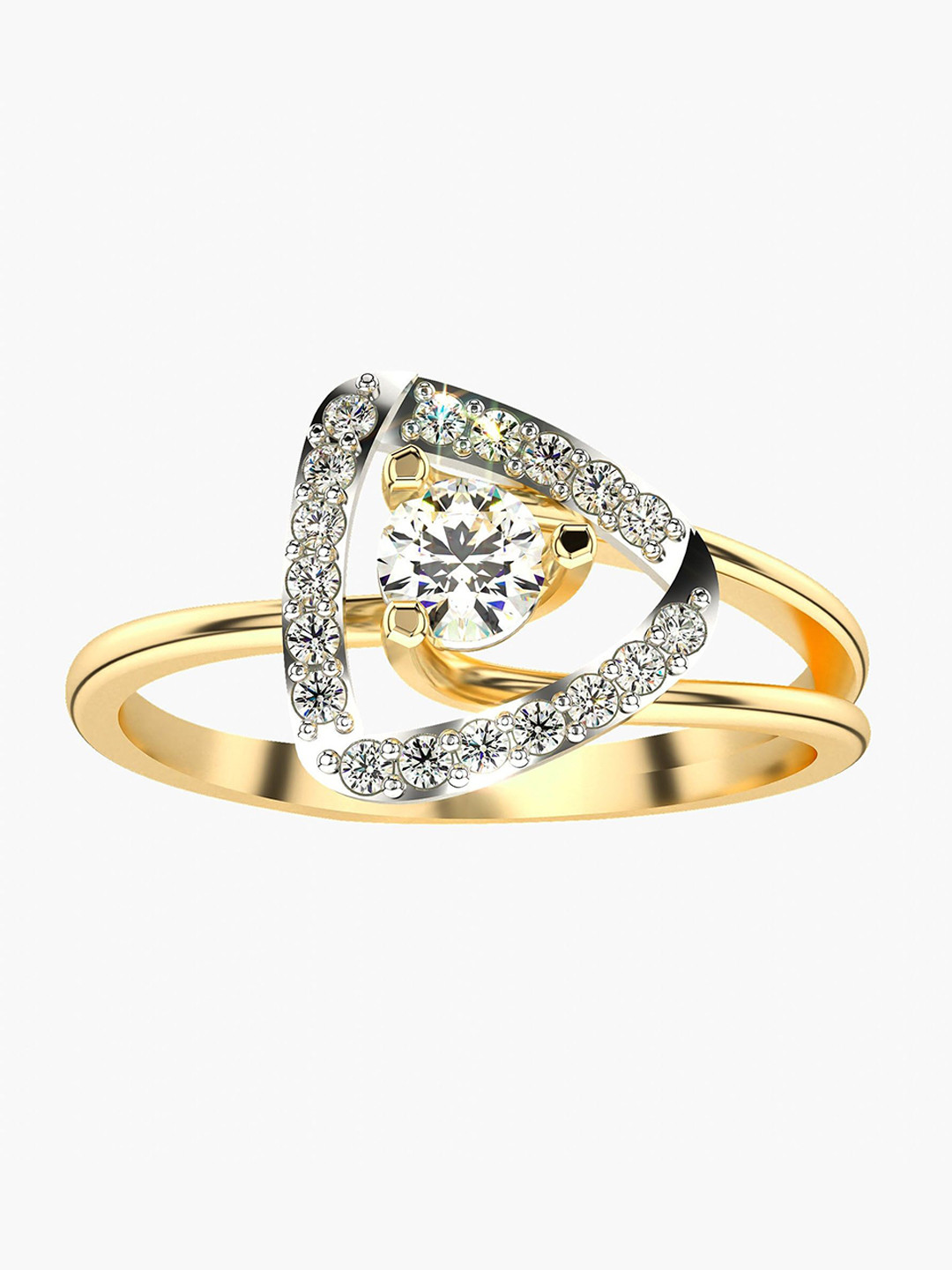 VALANOVA Yellow Gold Plated Sterling Silver 0.34Ct  Lab Grown Diamond Ring
