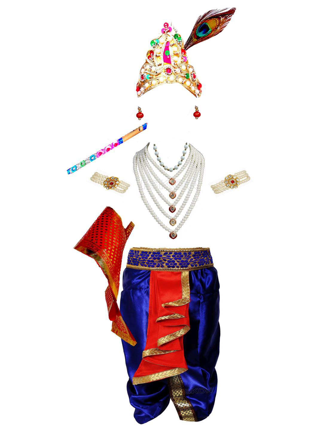 SHRI VALLABH Boys T-shirt with Dhoti Pants and Accessories