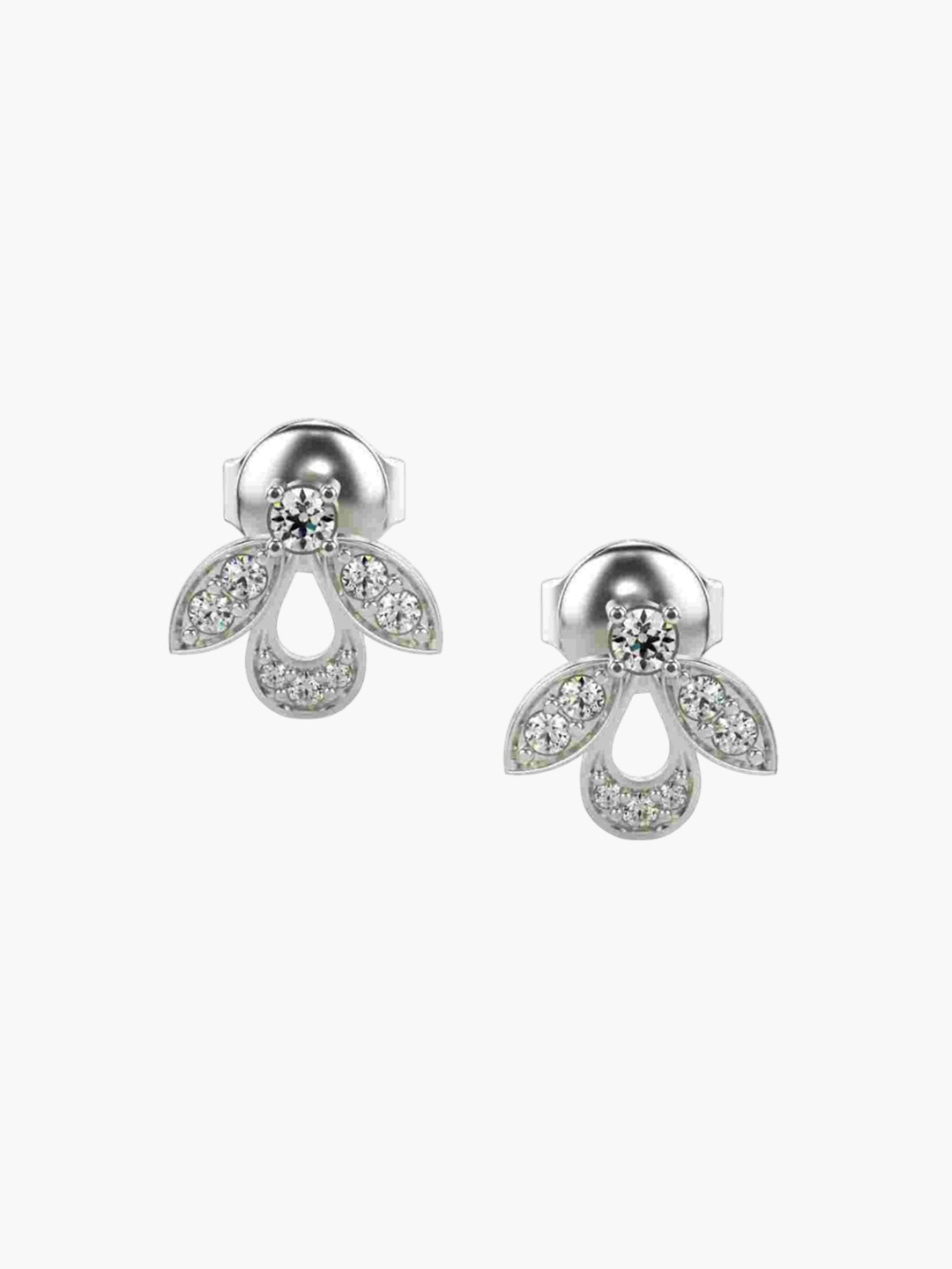 VALANOVA Women Hallmarked 14K Lab Grown White Gold Earrings Diamond