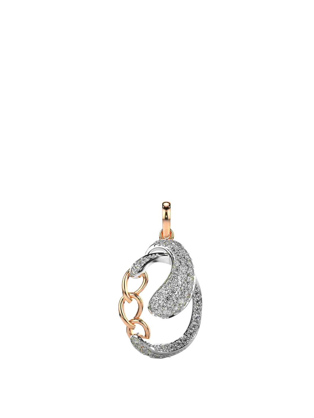 VALANOVA 14K Rose Gold Plated 0.64Ct Lab Grown Diamond Pendant