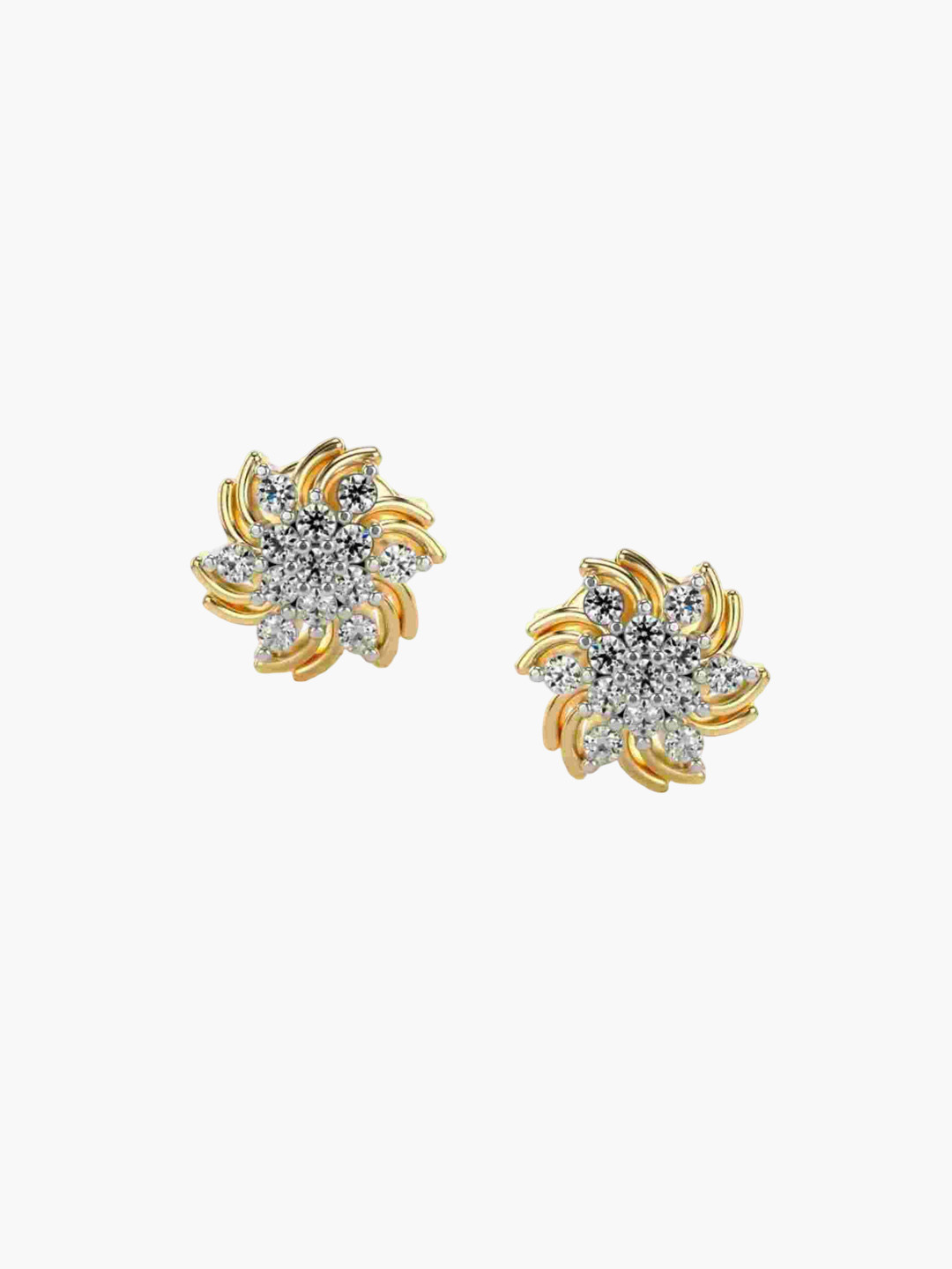 VALANOVA Women 14K Gold Earrings With Certified Lab Grown Diamond 0.17cts
