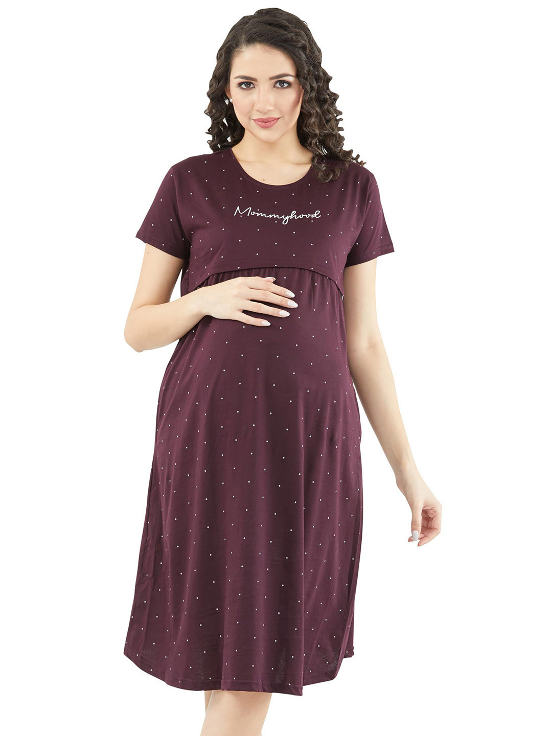 PASTEL CLIP Printed Pure Cotton Maxi Nightdress