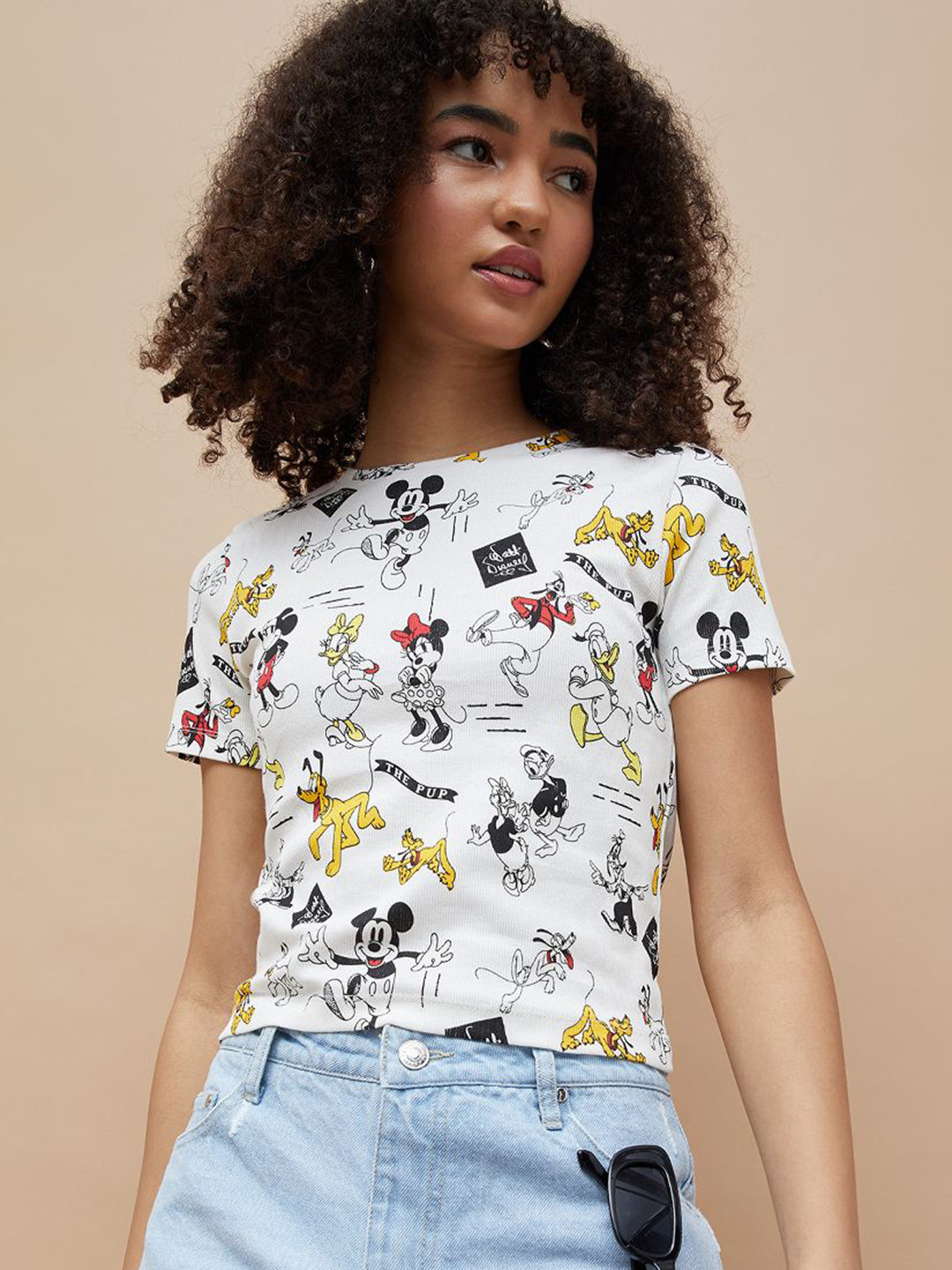 Ginger by Lifestyle Conversational Printed Round Neck Cotton T-shirt